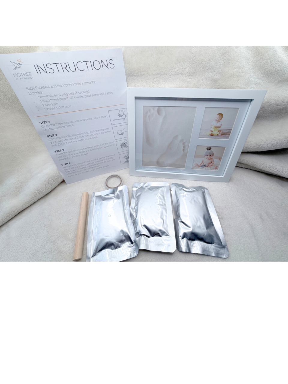 Hand & Foot Mold with White Frame for photo & impressions