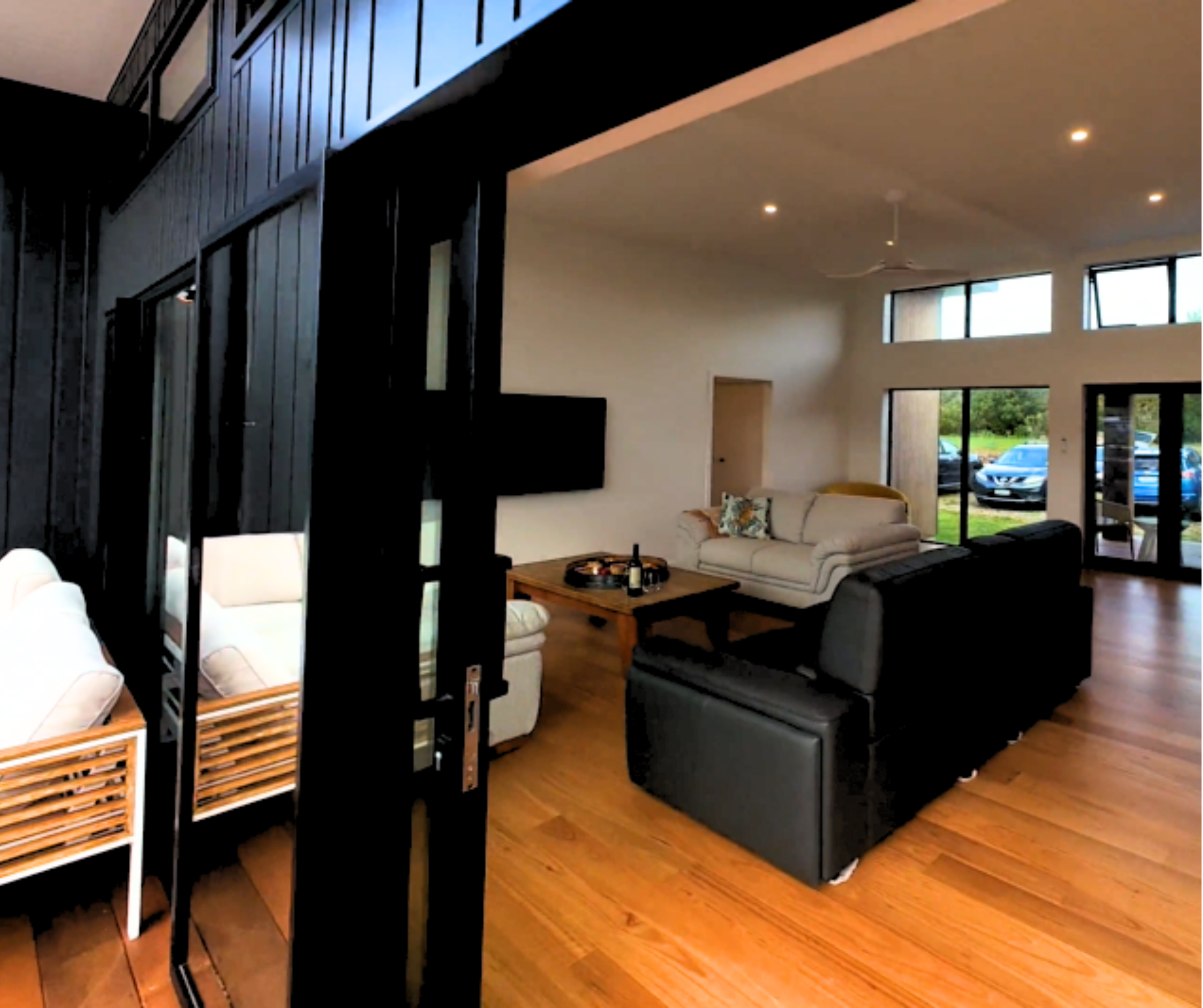 volt solutions electrician installed living room lighting in architectural build in Mangawhai