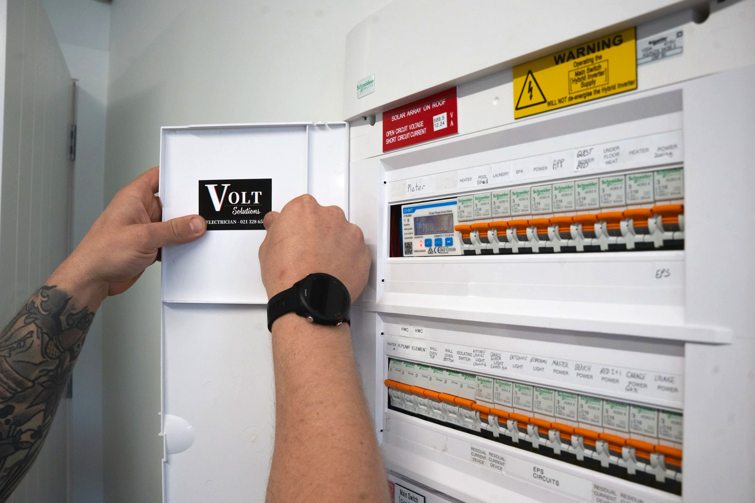 volt solutions electrician installing tidy and professional switchboard upgrade