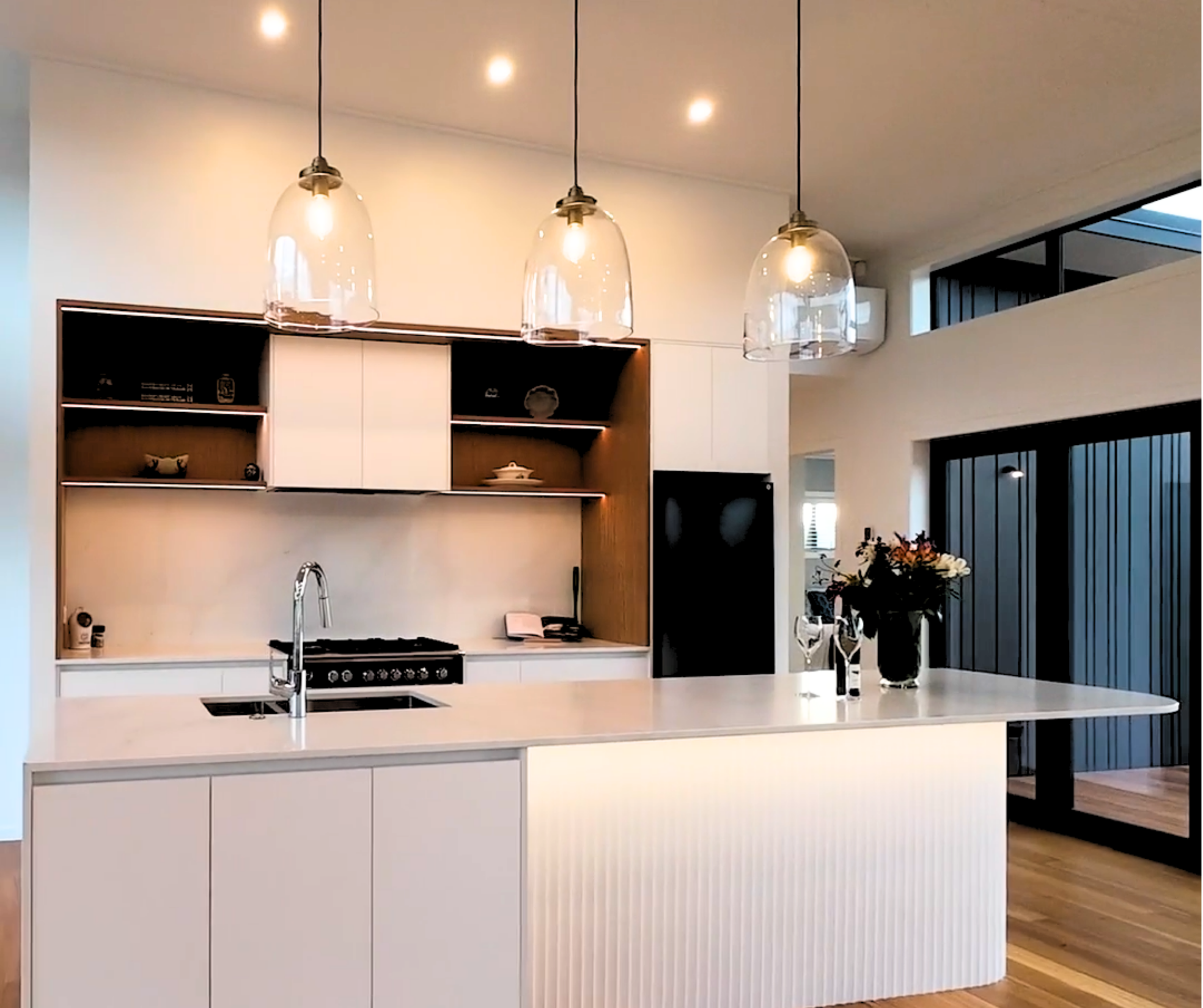volt solutions electrician install kitchen pendants in Mangawhai renovation