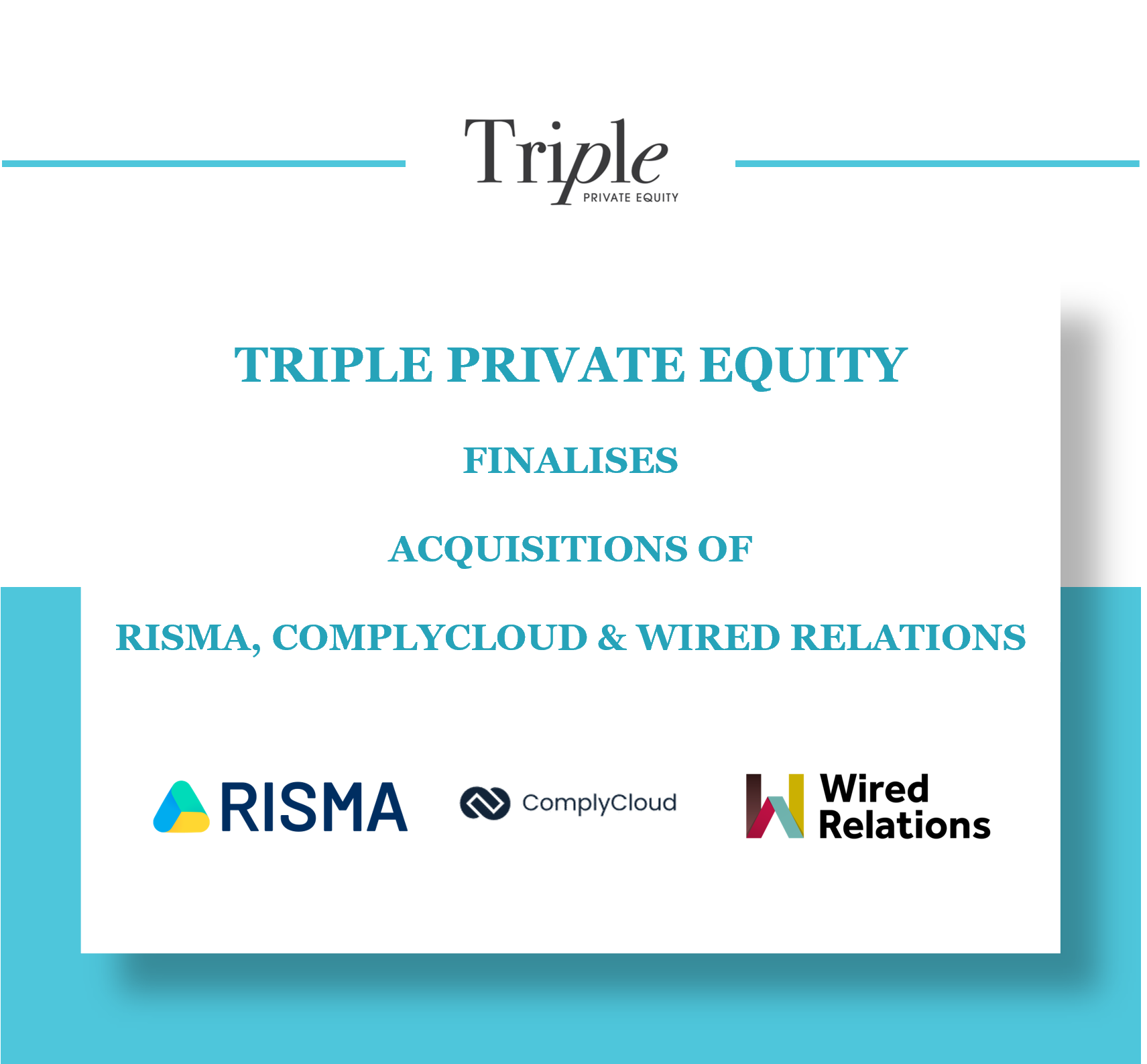 TRIPLE FINALISES ACQUISITIONS OF RISMA, COMPLYCLOUD AND WIRED RELATIONS