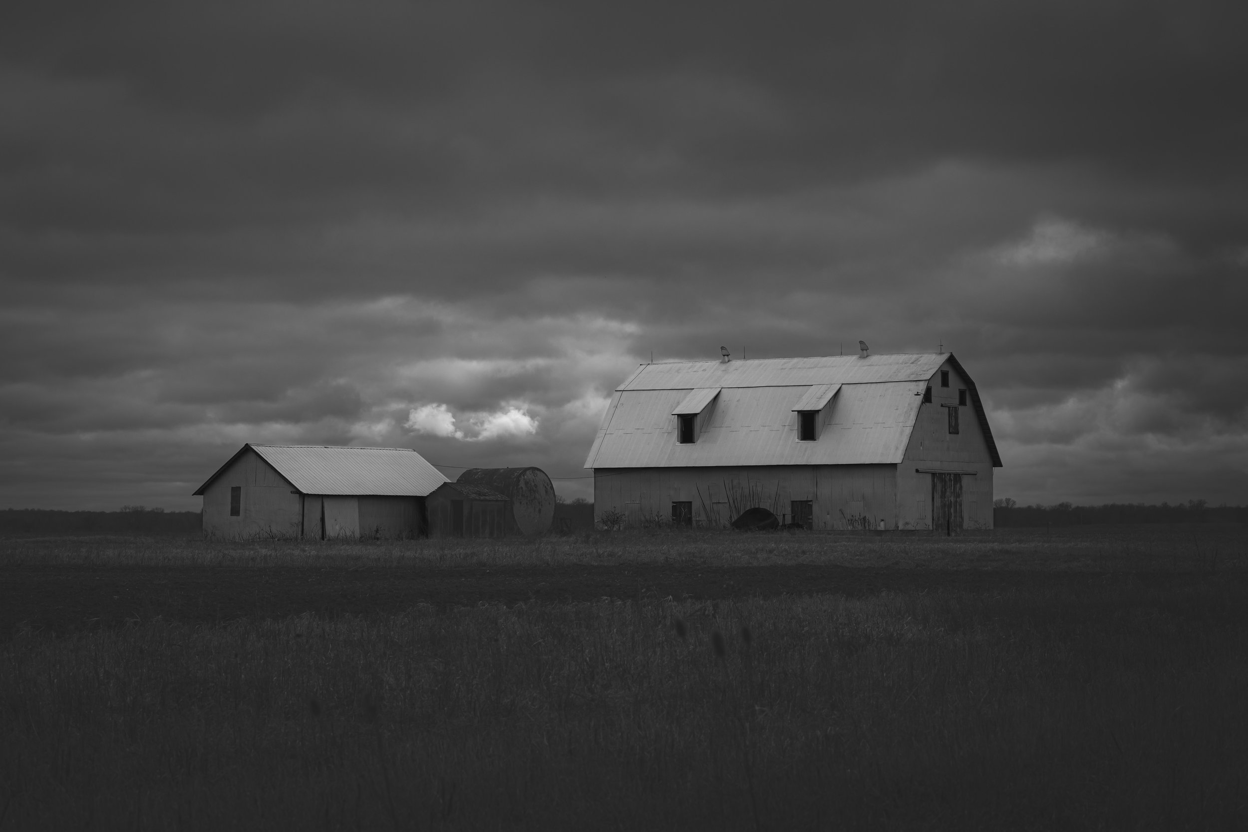 Black and White Barn