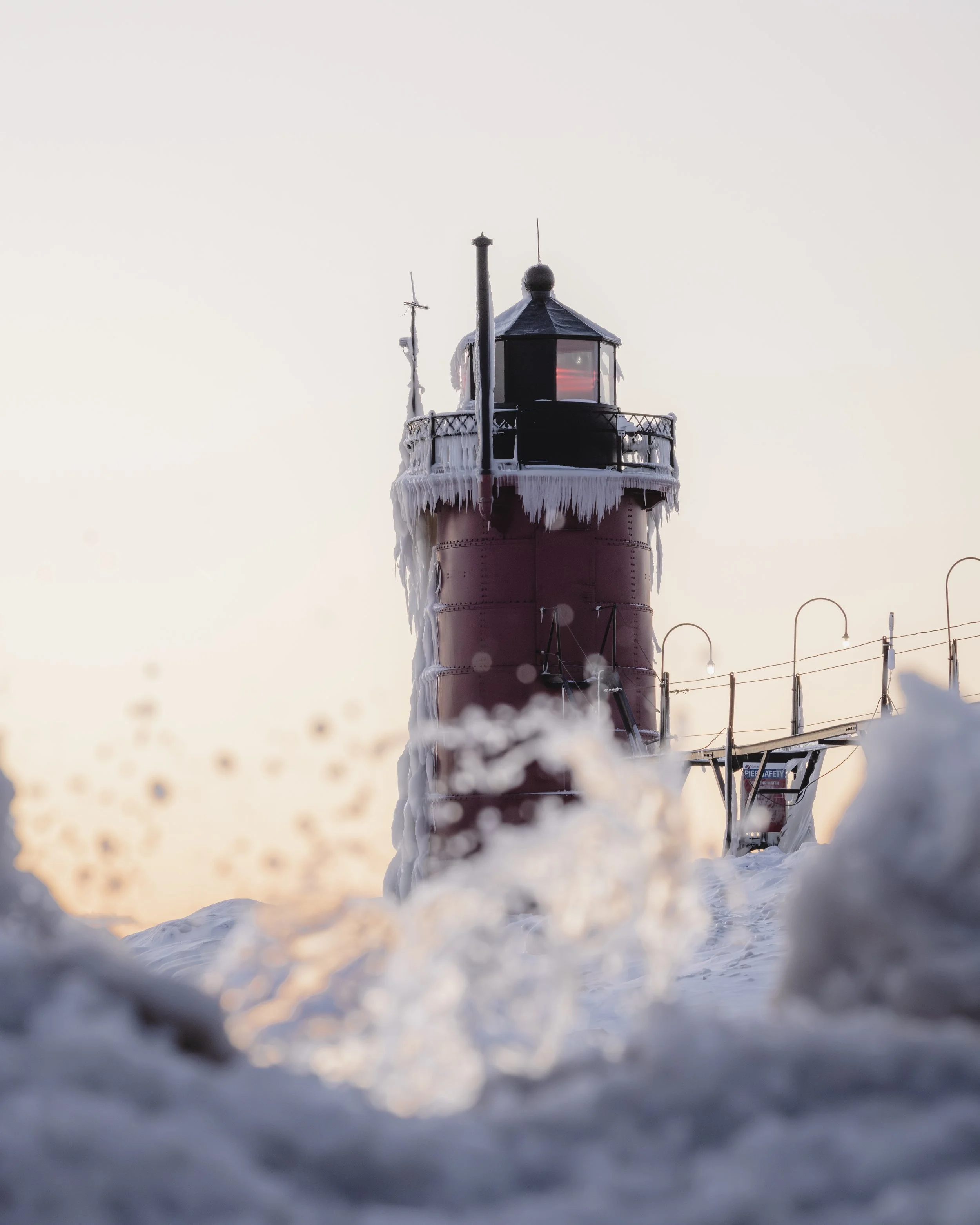 South Haven Lighthouse in Winter