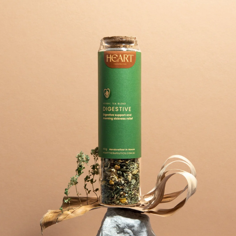 green canister of herbal tea