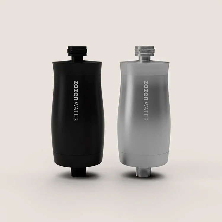 zazen Infinity Shower Filters in silver and matt black