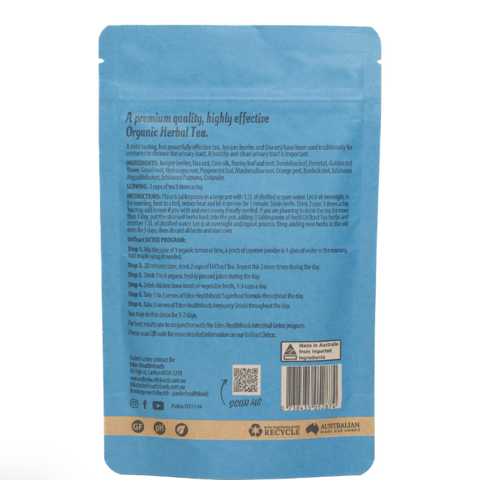 blue bag of tea leaves
