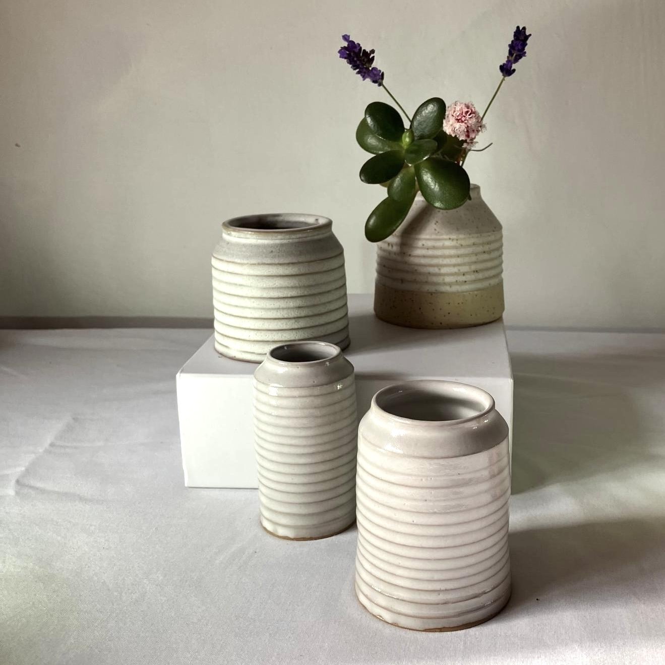 Ribbed Vases