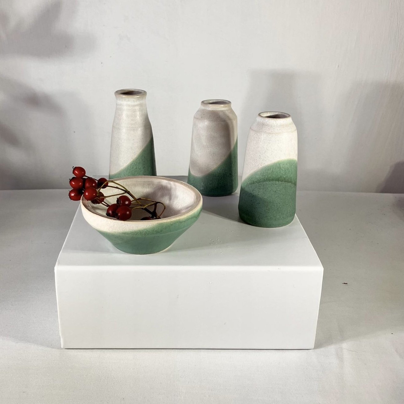 Miniature Set of Four Sea Green
