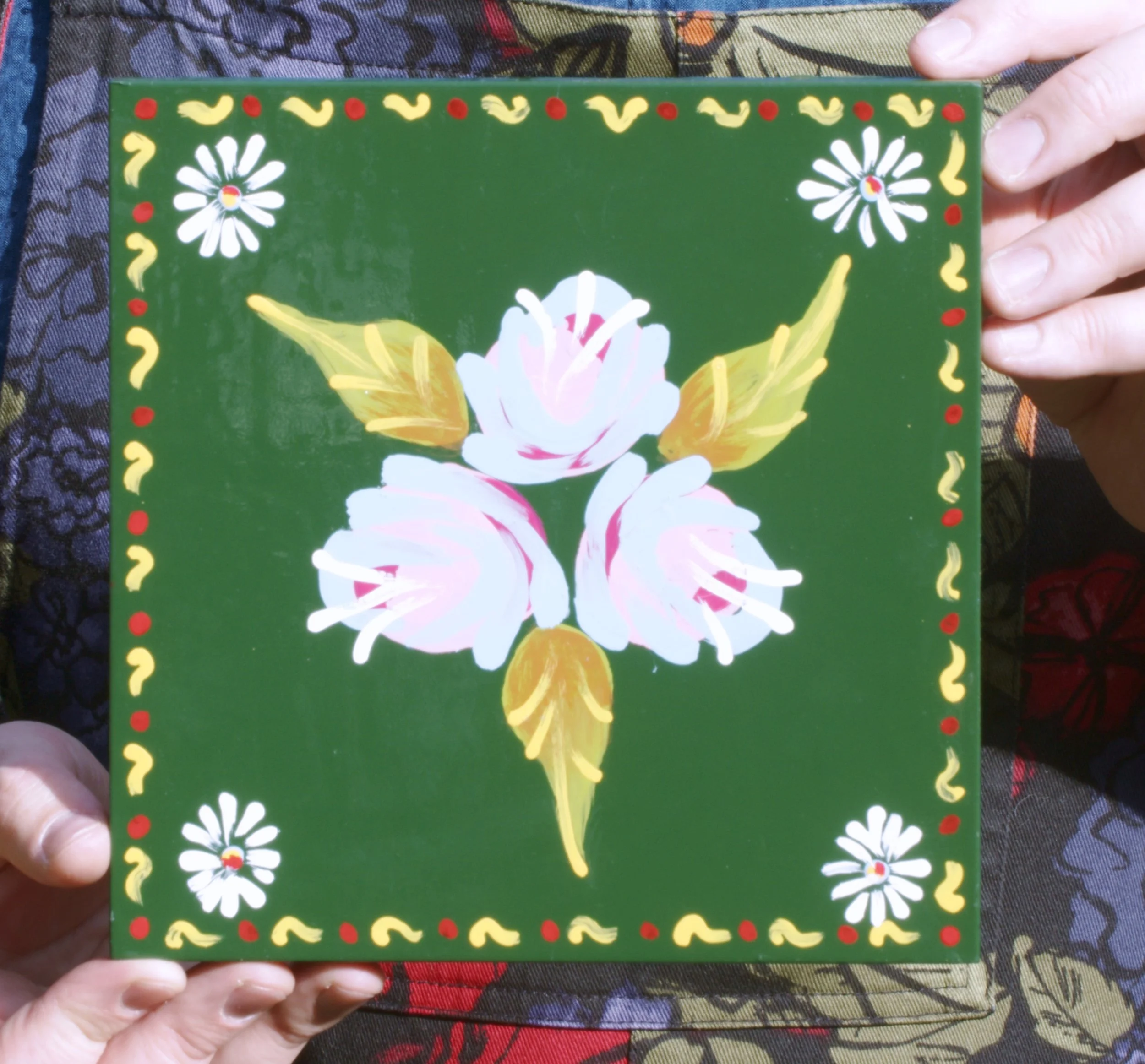 Canal Boat Panel | Trans Flag Roses