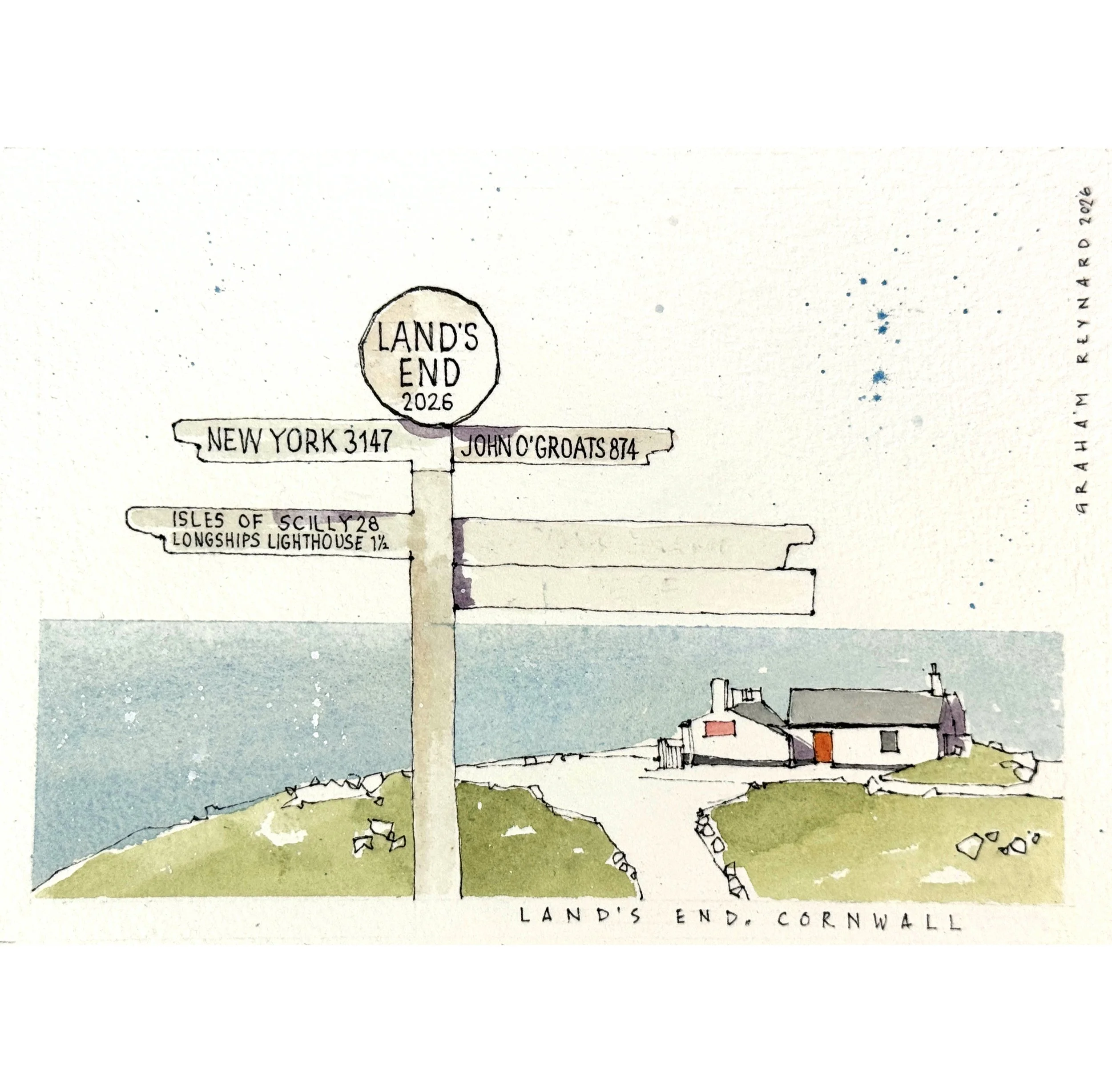 1 - Lands End 7x5in (Cornwall)