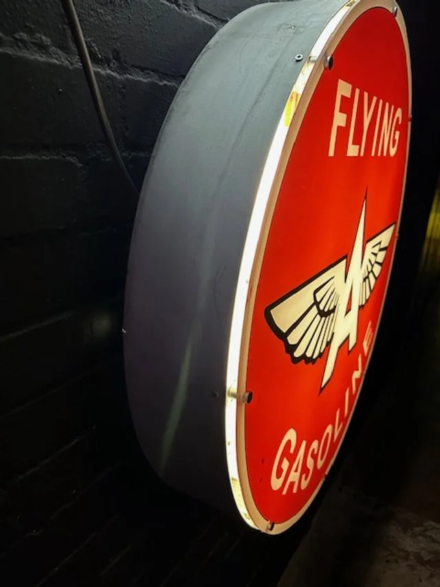 LARGE 'FLYING A' ILLUMINATED SIGN — RETRO HEIST
