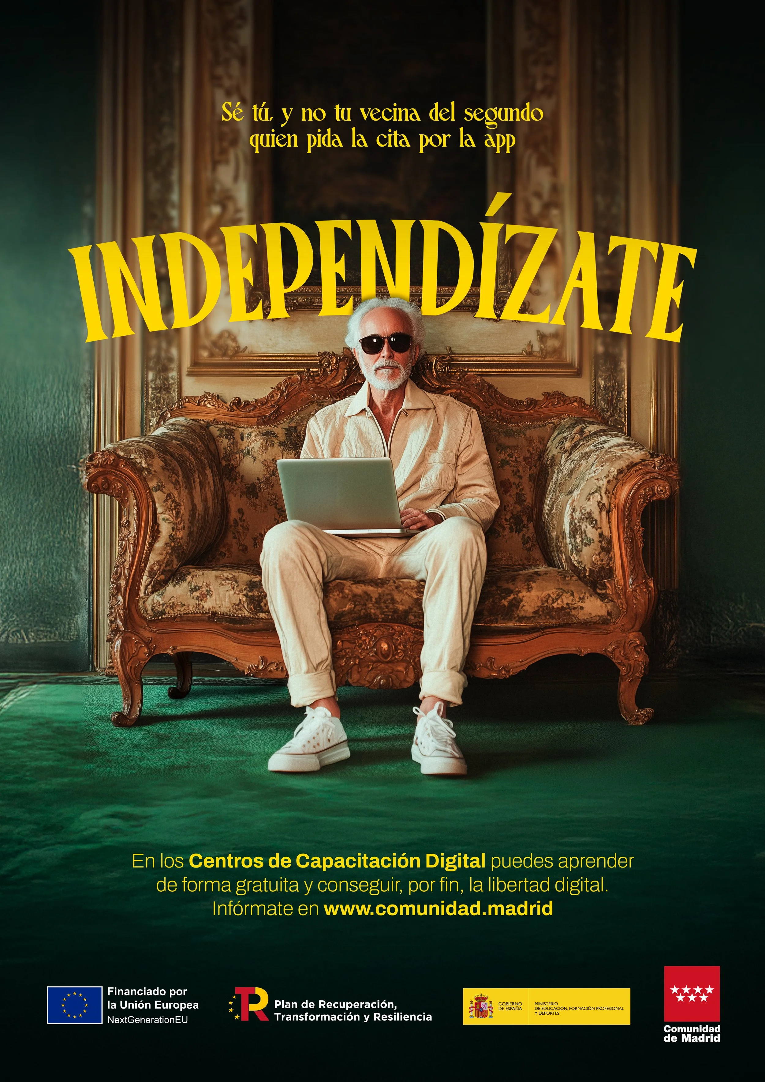 Campaign to encourage seniors to embrace digital learning at the Community of Madrid's Digital Training Centers.