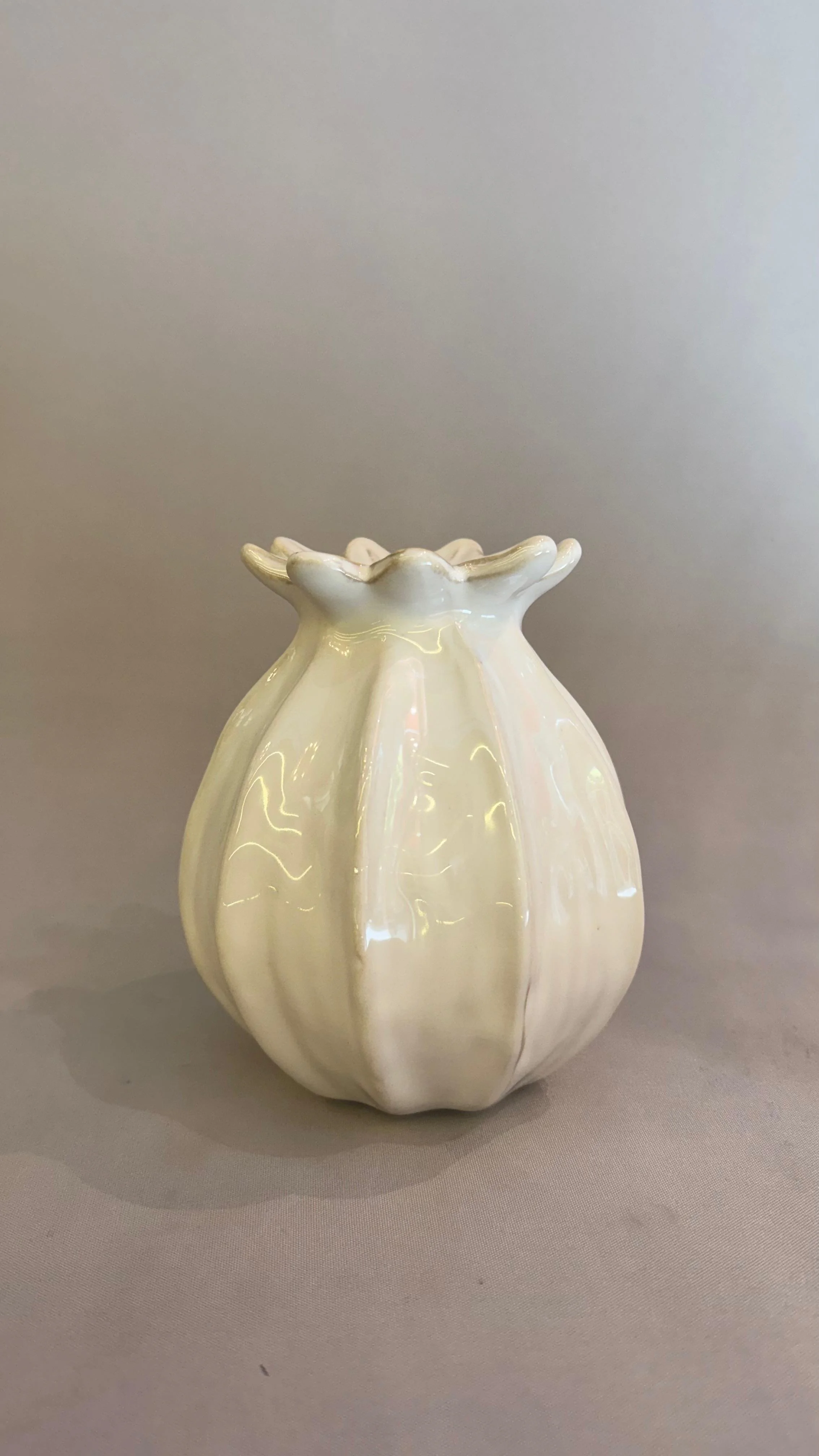 Florero Blanco Ceramica