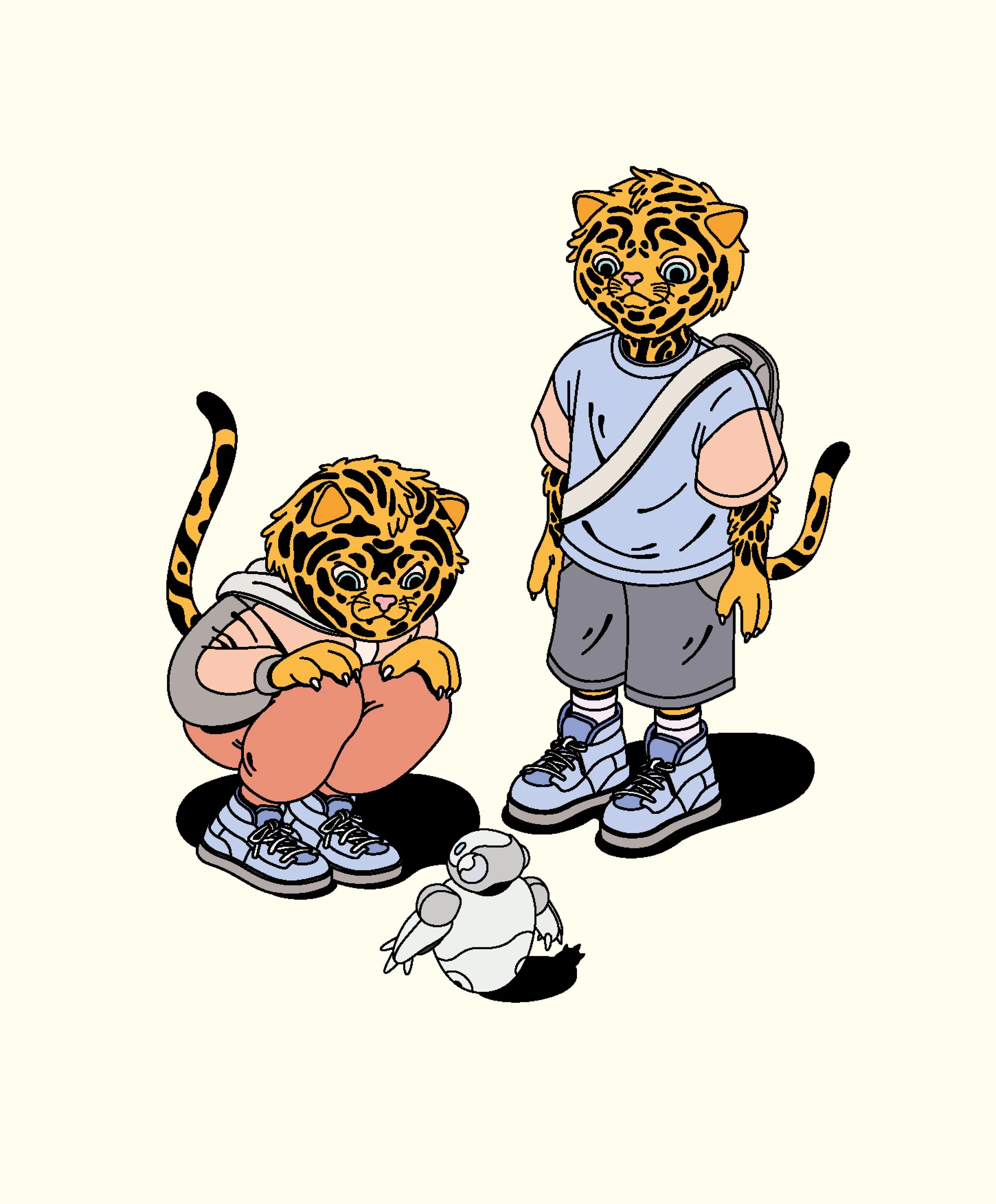 TWO TIGERS MEET A ROBOT