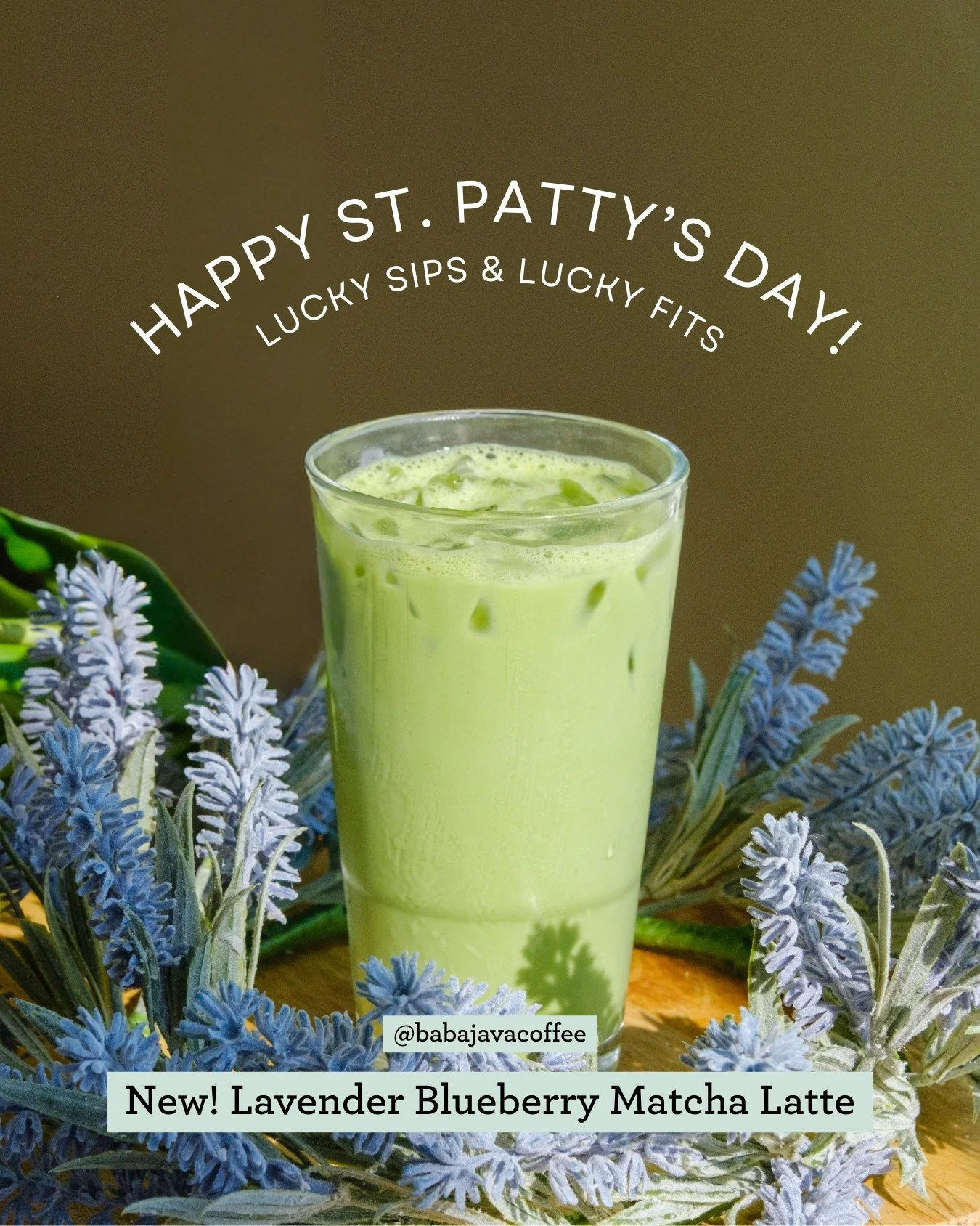Top o' the matcha to ya! 🍀

For St. Patrick's Day, we're not just wearing green: we're drinking it too! 

Take a stroll around The Edge to Baba Java to try their new Lavender Blueberry Matcha Latte. Available as hot, iced, or shaken&mdash; it's like