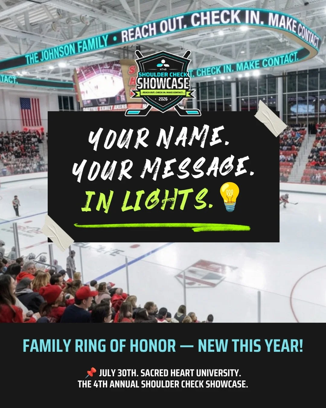 Your family&rsquo;s name. In lights. At the Showcase. 💡

The Family Ring of Honor is new this year &mdash; and it&rsquo;s exactly what it sounds like. Your name on the Ring of Honor display at Martire Family Arena, your family on the Jumbotron, and 