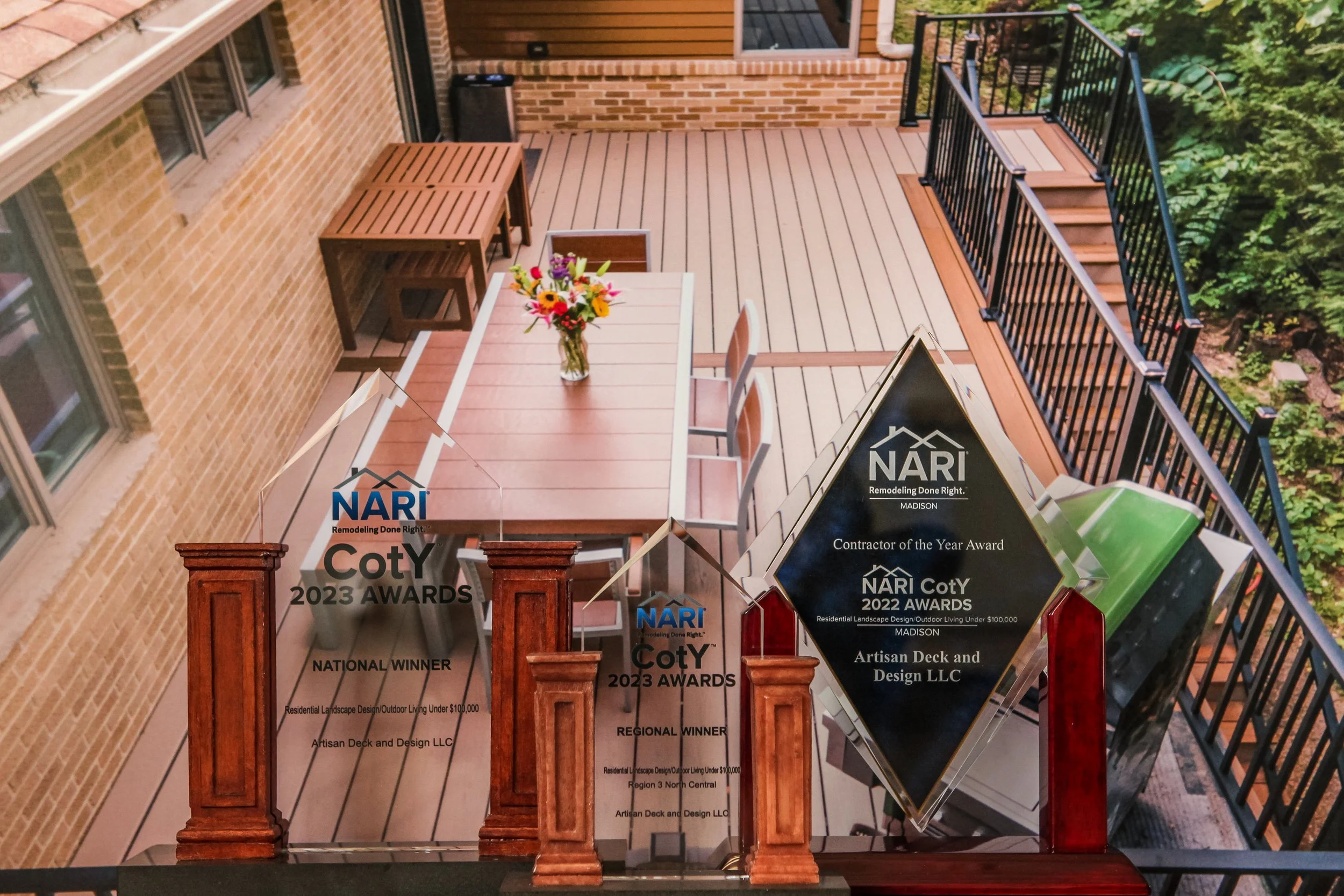 NARI Awards presented to Artisan Deck & Design for national and regional winners of the contractor of the year