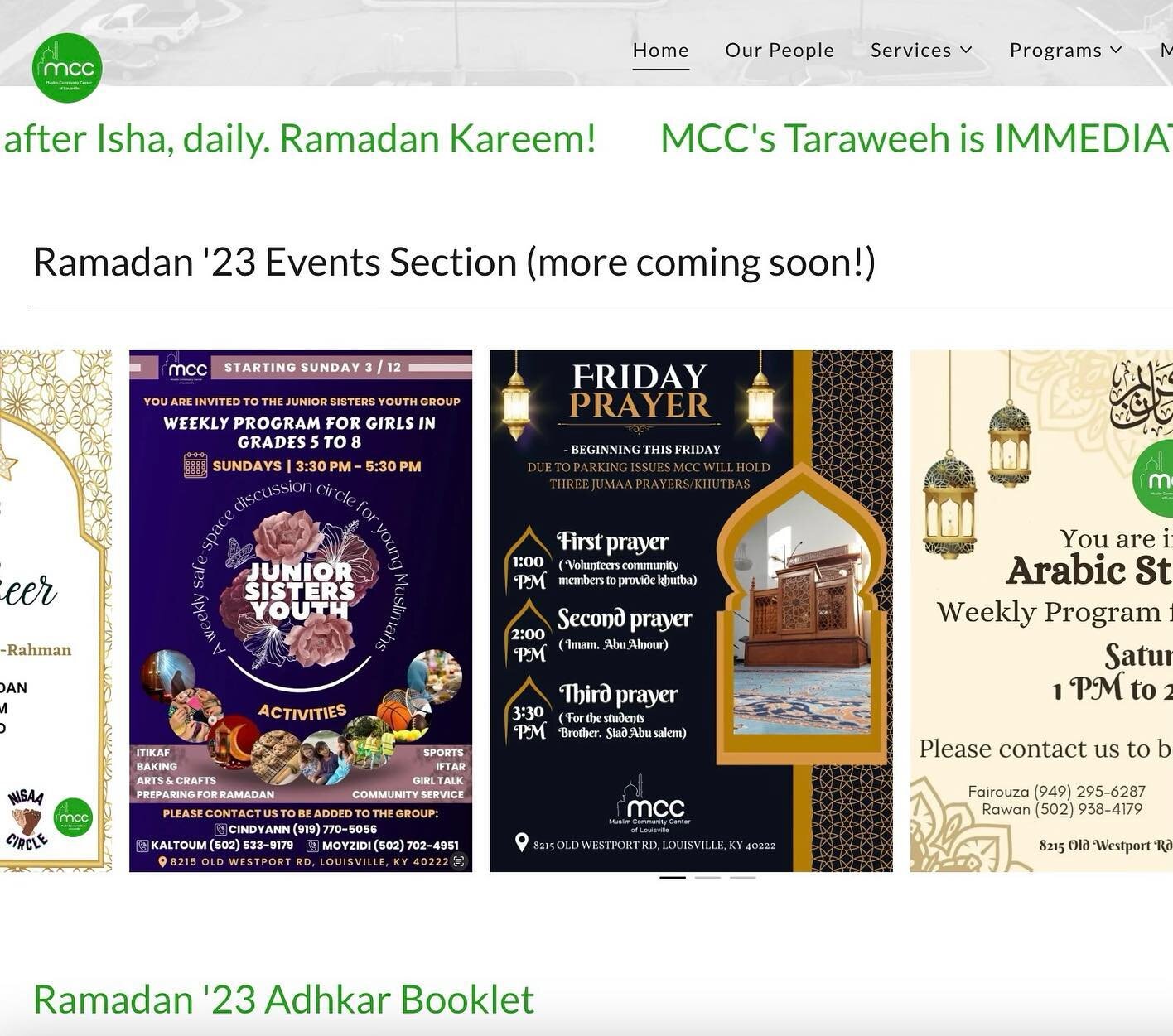 Have you seen our new website?
Visit our official site (mcclou.org) now for an update on all things MCC! 💻 

Our designated Ramadan '23 Events section has the most up-to-date announcements and flyers on events we're planning throughout this month! T