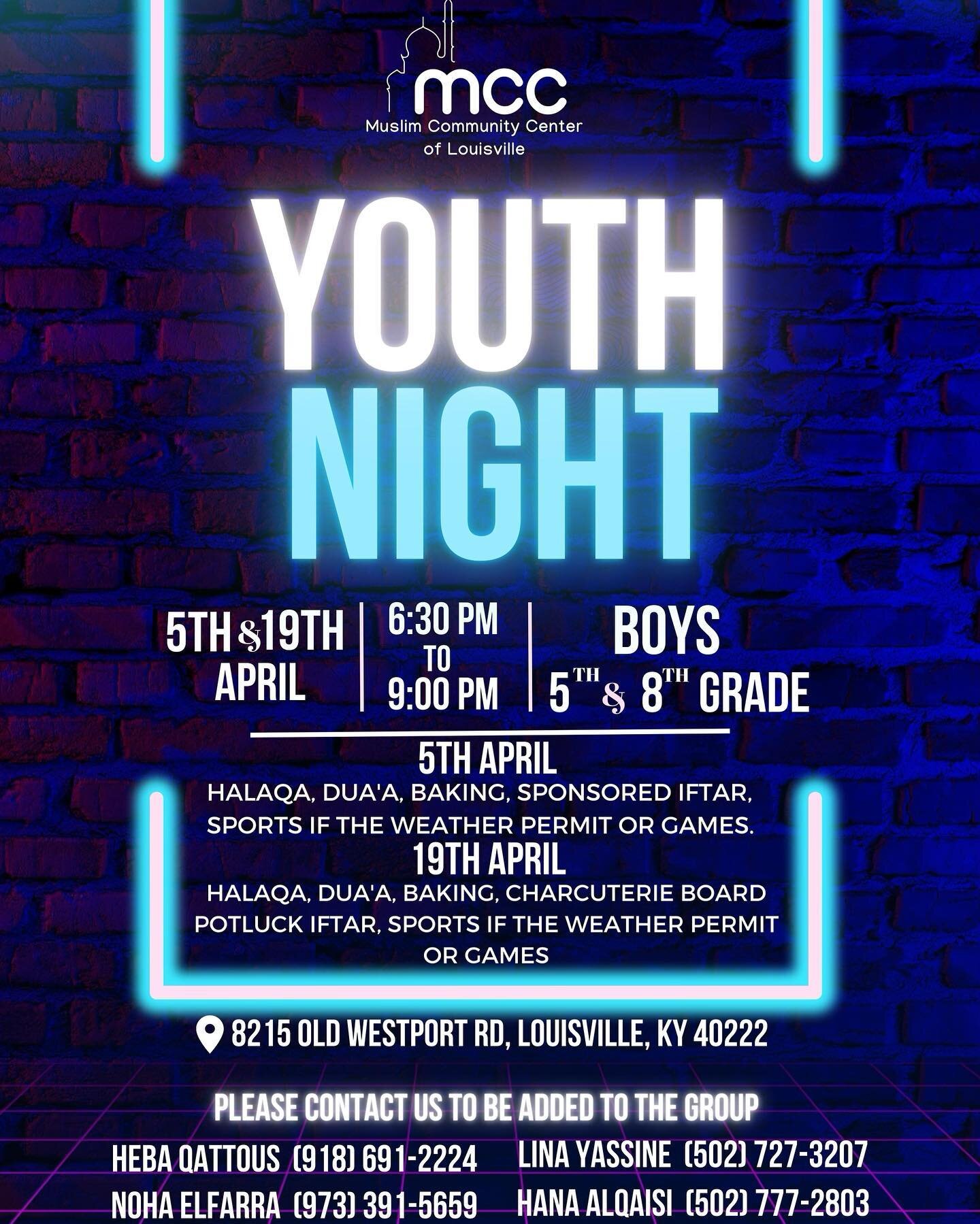 Another event planned for our youth Middle School Boys! 

The MCC (along with parent volunteers) is pleased to announce TWO events for middle schools boys (Grades 5-8) in the next few weeks! 

Both events are jam-packed, starting with a halaqah by a 