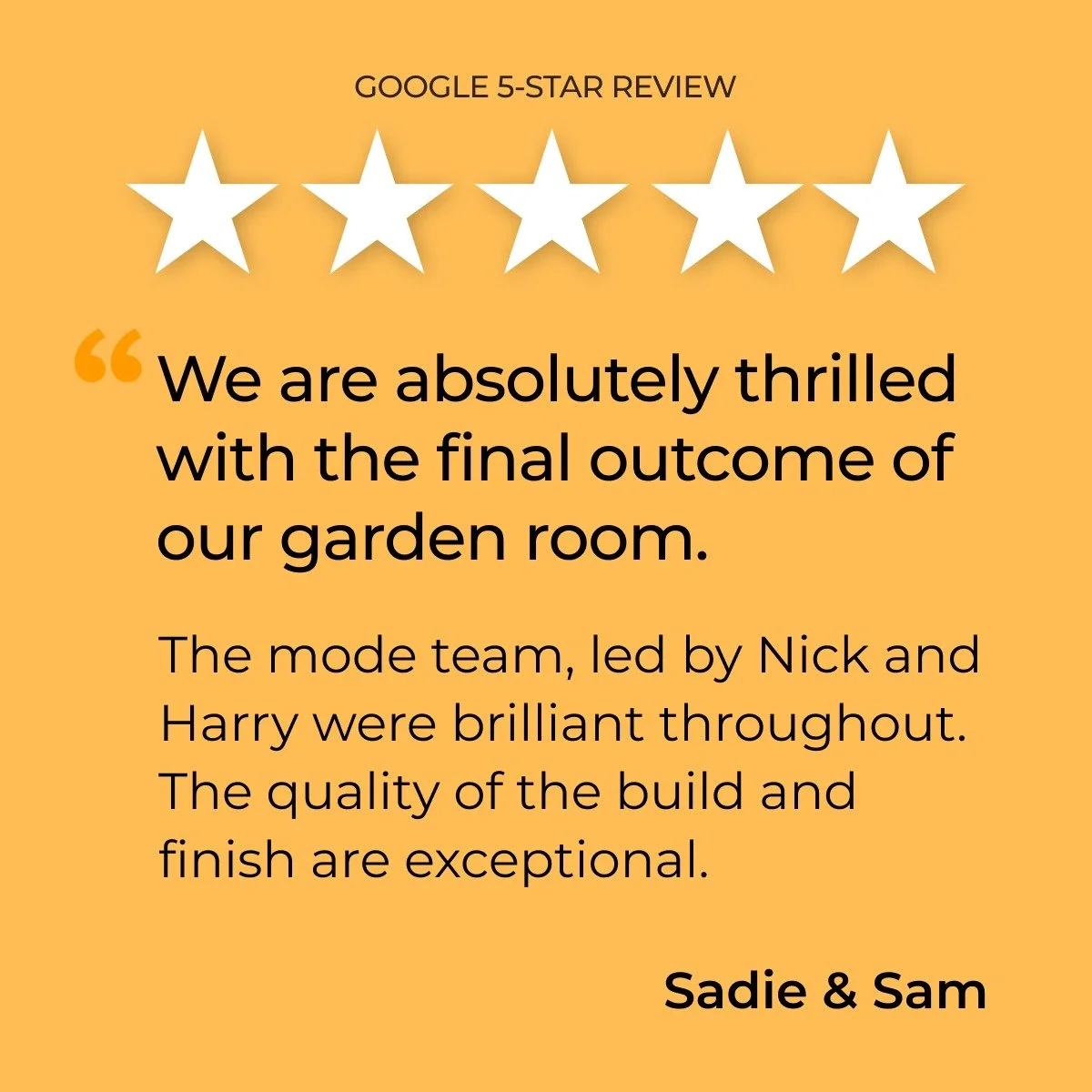 Another cracking 5-star garden room review for the Banbury team! Good work guys 🙌

#gardenrooms #bespoke #review #mode