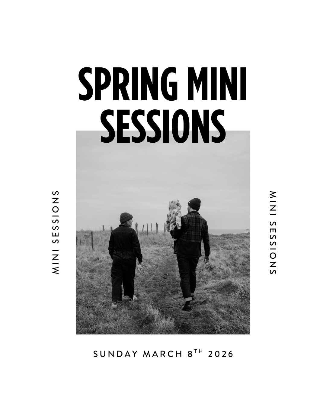 I'm doing Spring Mini Sessions this year !! Short, fun, and zero fuss.
20 minutes. 15 Photos (Minimum). Old Hartley. &pound;120. Delivery before Mother's Day 2026.
Perfect for families, couples, maternity, branding. 
Come as you are, leave with photo