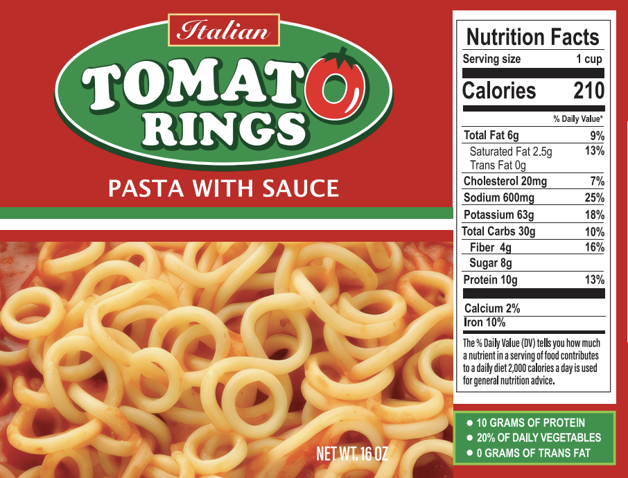 Canned Pasta 'Tomato Rings'