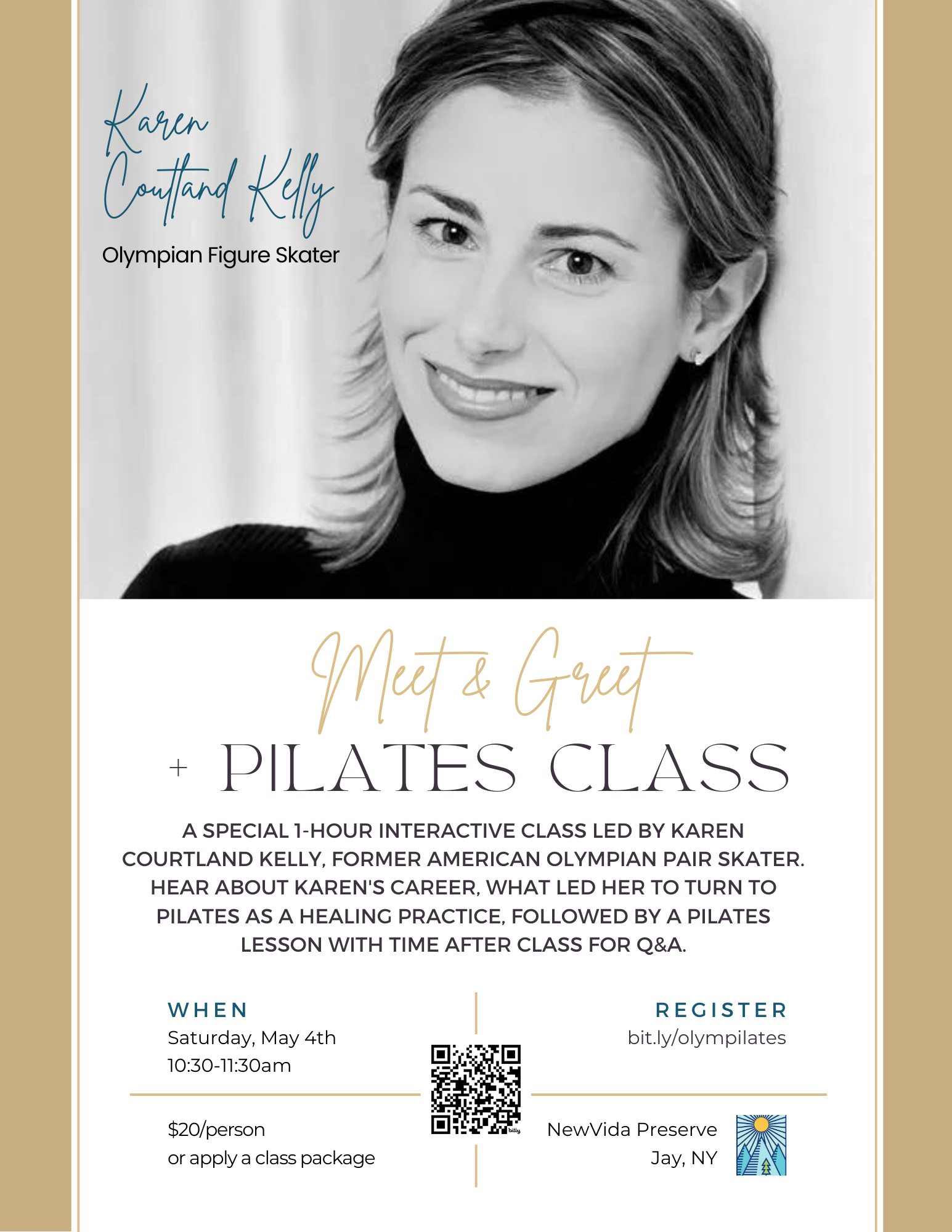 Meet & Greet + Pilates Class w/Olympian Karen Courtland Kelly — NewVida