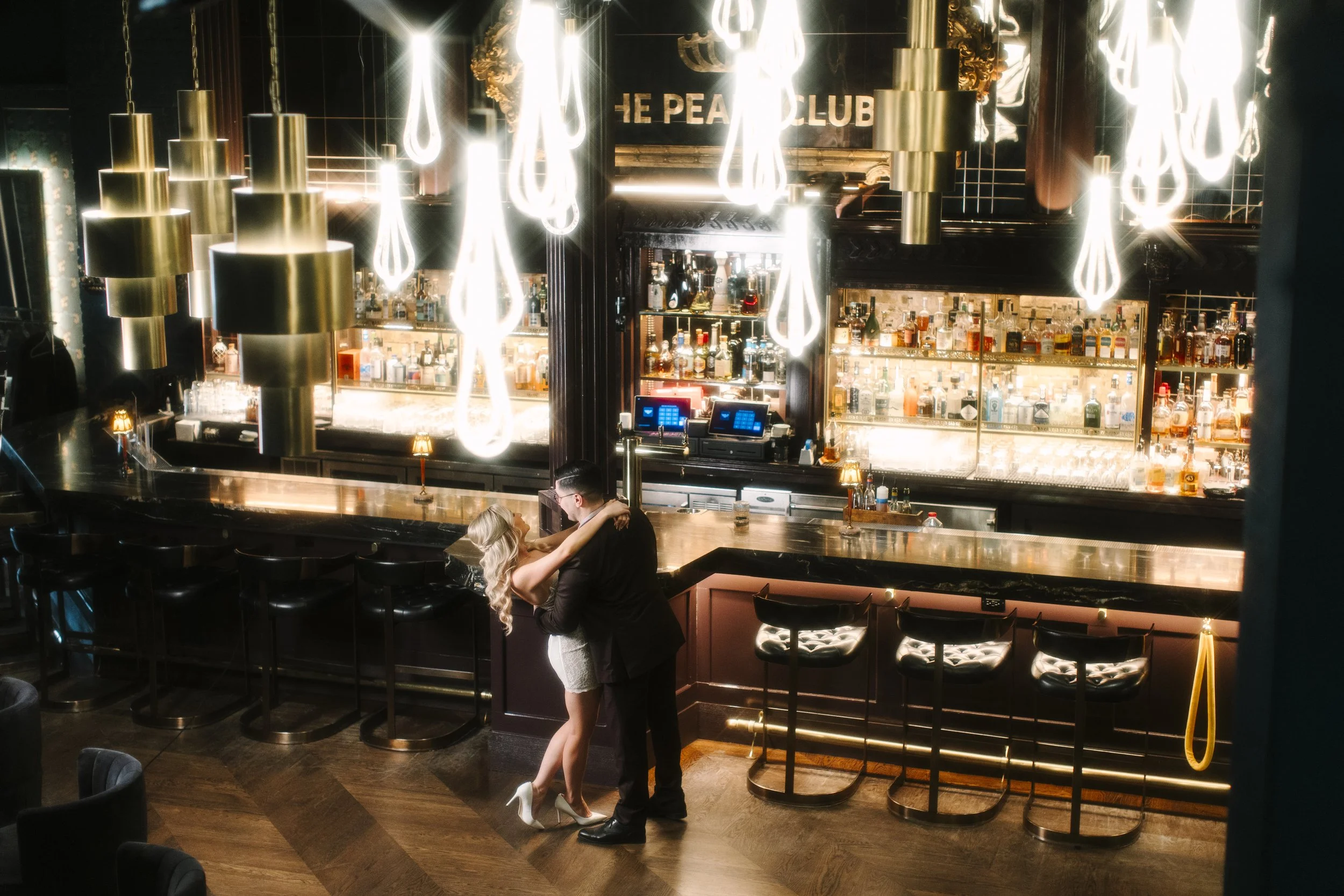 Taylor &amp; Neil | A Speakeasy Engagement Photo Shoot at The Pearl Club Chicago