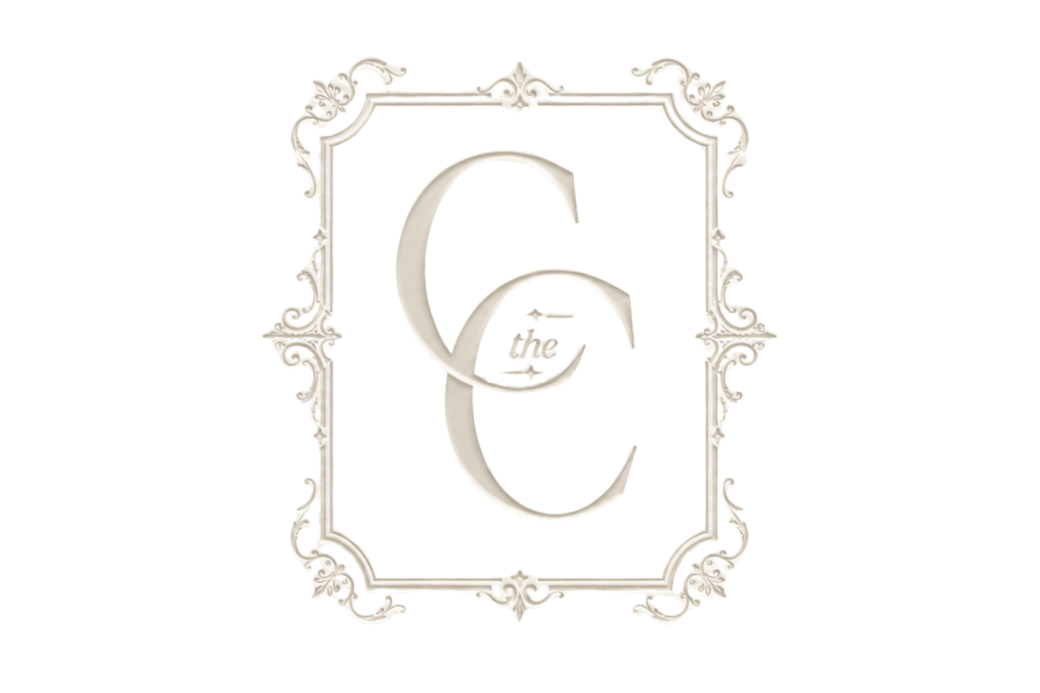 Ornate vintage picture frame with a large cream-colored letter Q and red background