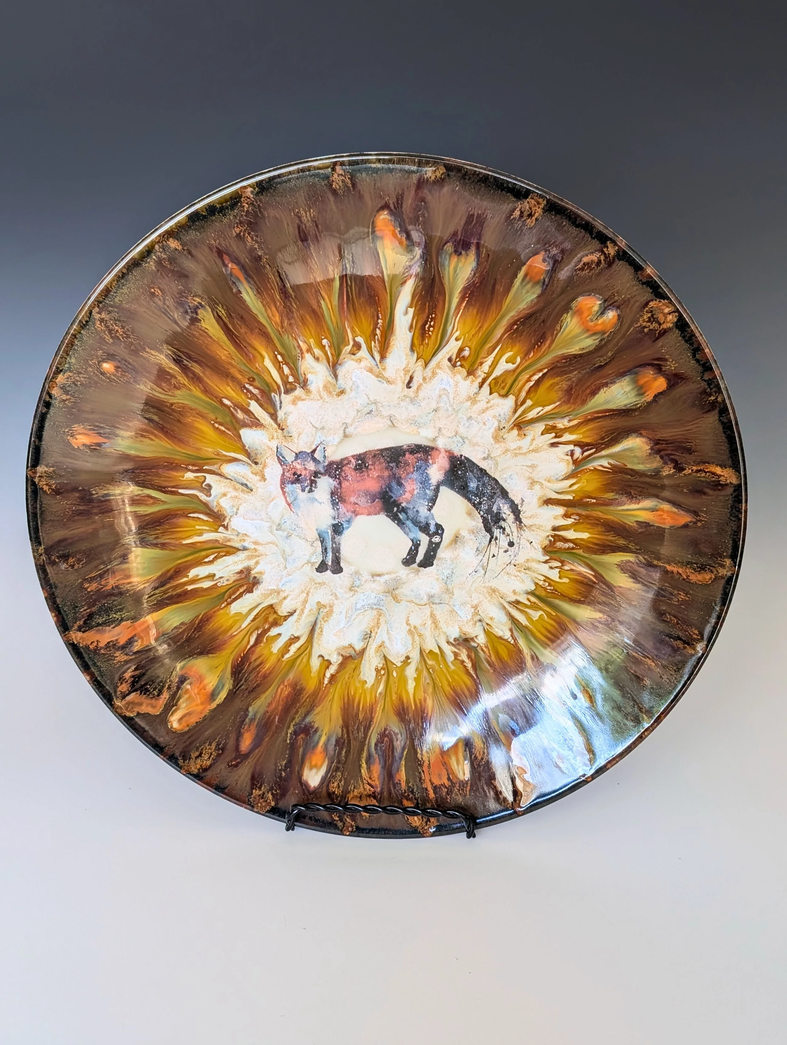 FOX DINNER PLATE, BY TANYA CASTEEL