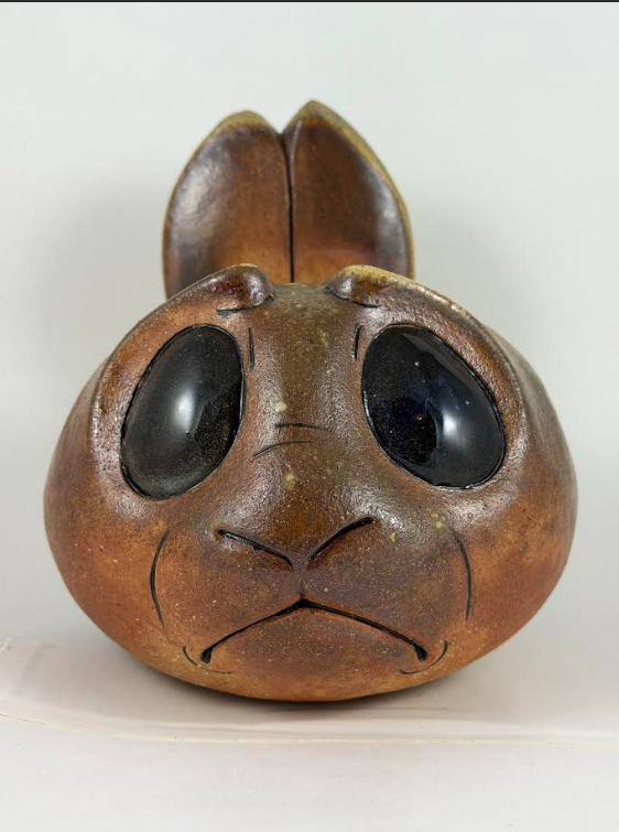 LARGE RABBIT HEAD PLANTER, BY SARAH M. GILBERT