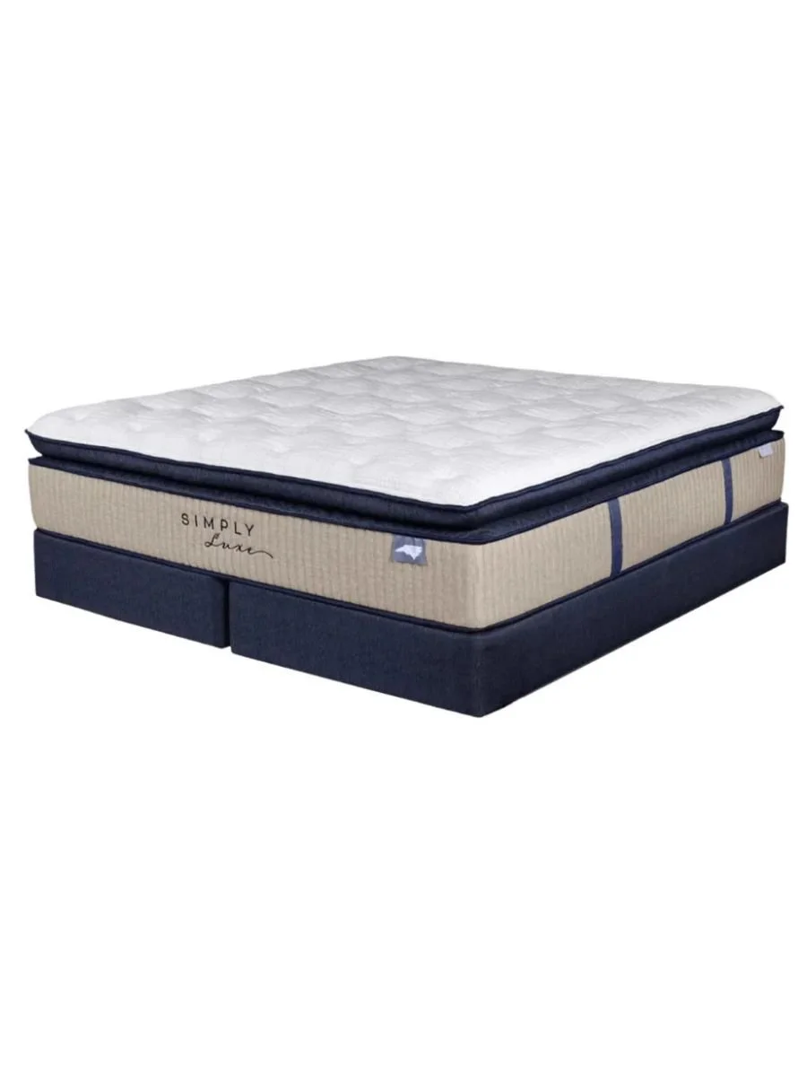 Mattress Grove Simply Luxe Artisan Super Pillow Top mattress showing corner construction and pillow top depth, available at Curated Furnishings in Richmond, VA