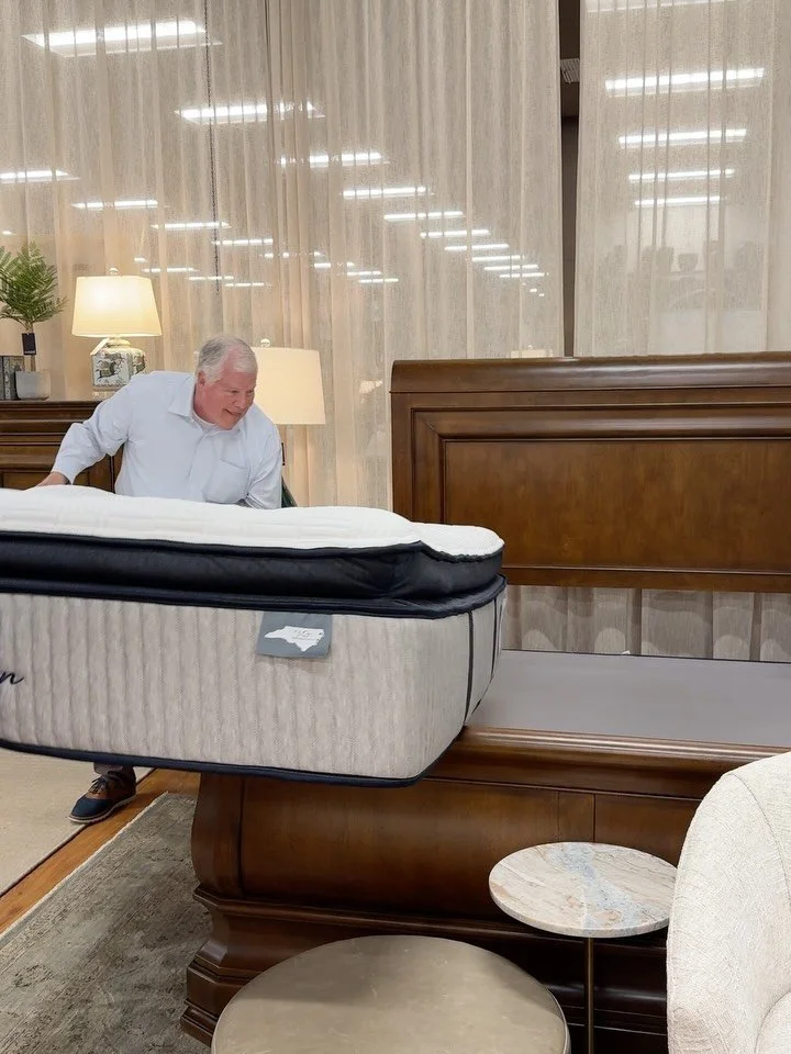 A beautiful bedroom should also be a restful one. That&rsquo;s why we partnered with @mattressgrove, a third-generation, family-owned mattress manufacturer handcrafting every mattress by hand in Greensboro, NC, to bring their Simply Luxe collection t