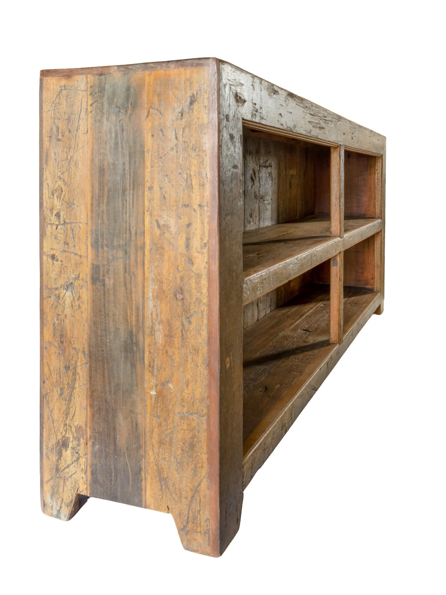 Three-quarter angle view of the Southampton Open Sideboard highlighting depth and open shelving