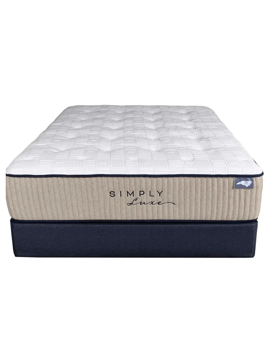 Mattress Grove Simply Luxe Artisan Plush innerspring mattress with hand-tufted knitted cover, available at Curated Furnishings in Richmond, VA