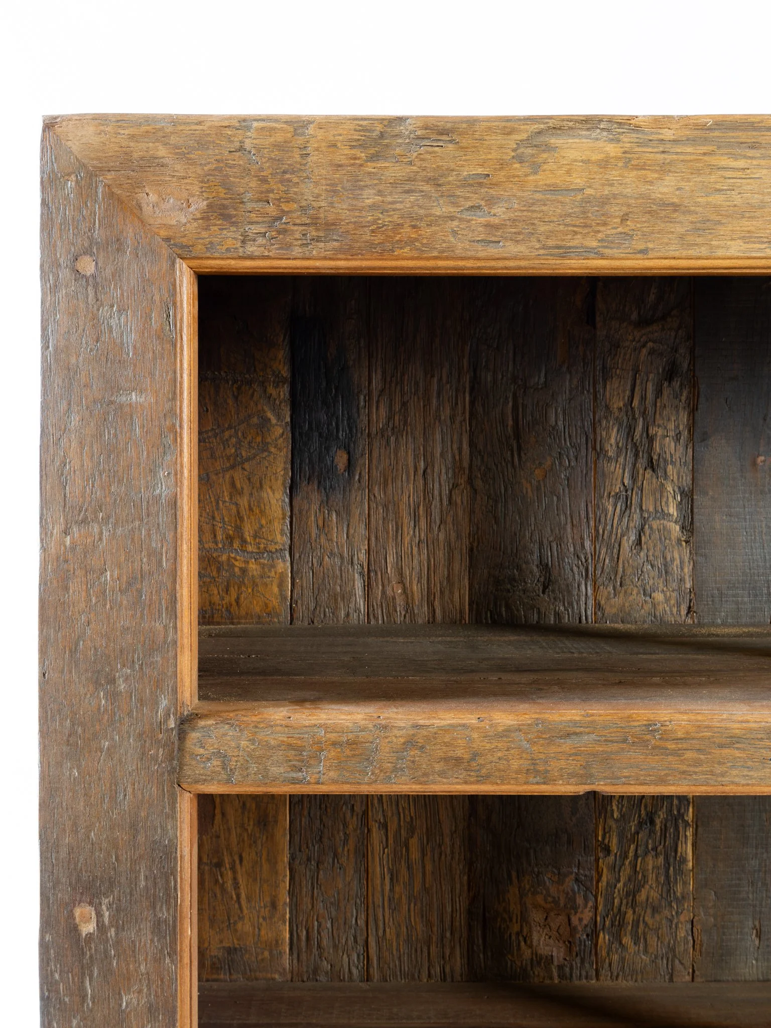 Close-up view of the Southampton Open Sideboard showing shelf detail and wood texture
