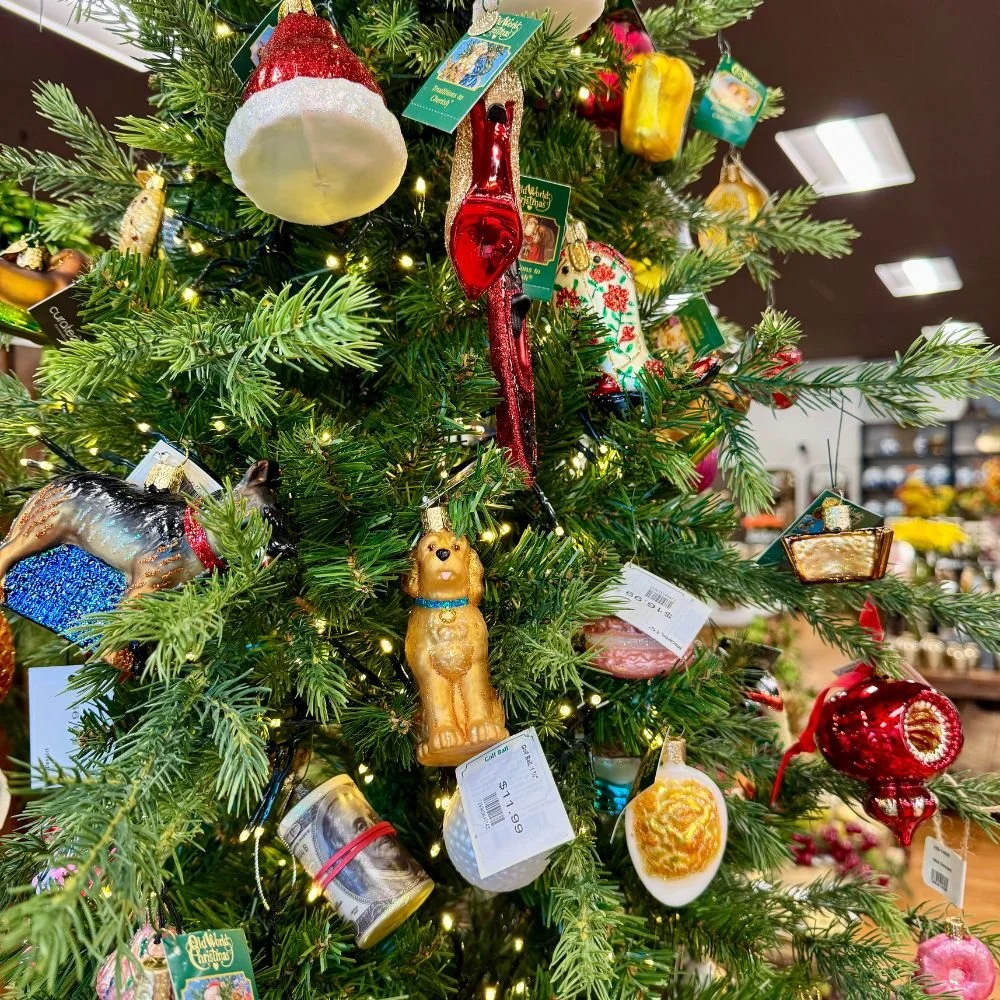 Hand-blown glass Christmas ornaments from Old World Christmas featuring classic designs and distinctive, personality-filled details.