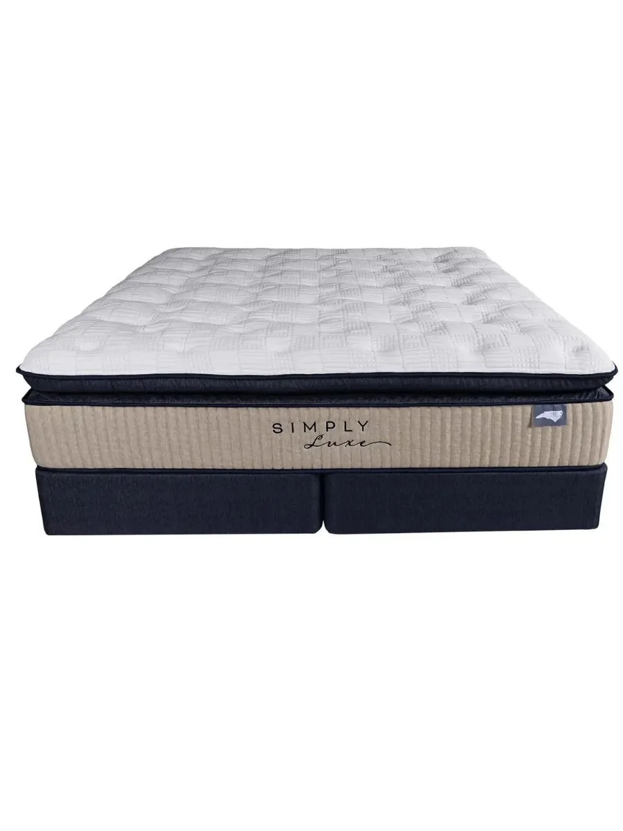 Mattress Grove Simply Luxe Artisan Super Pillow Top innerspring mattress with hand-tufted pillow top cover, available at Curated Furnishings in Richmond, VA