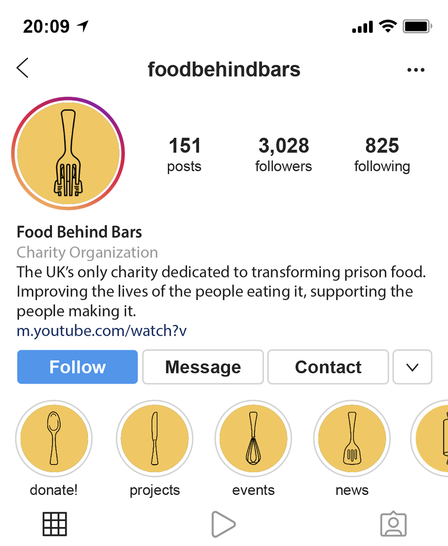 New Instagram with logo & highlight icons