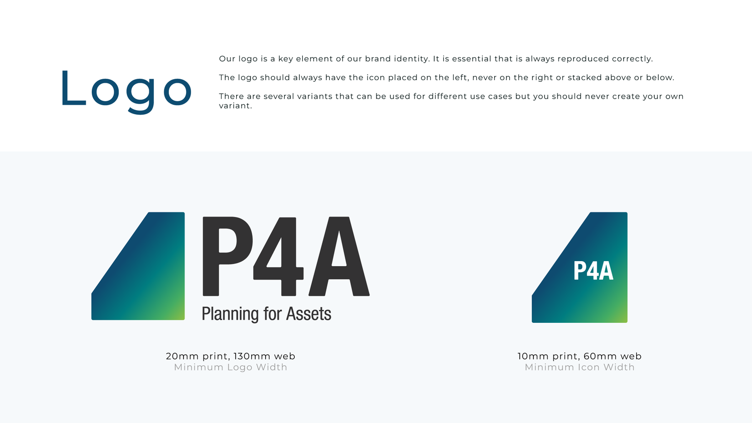 Logo and minimum sizes