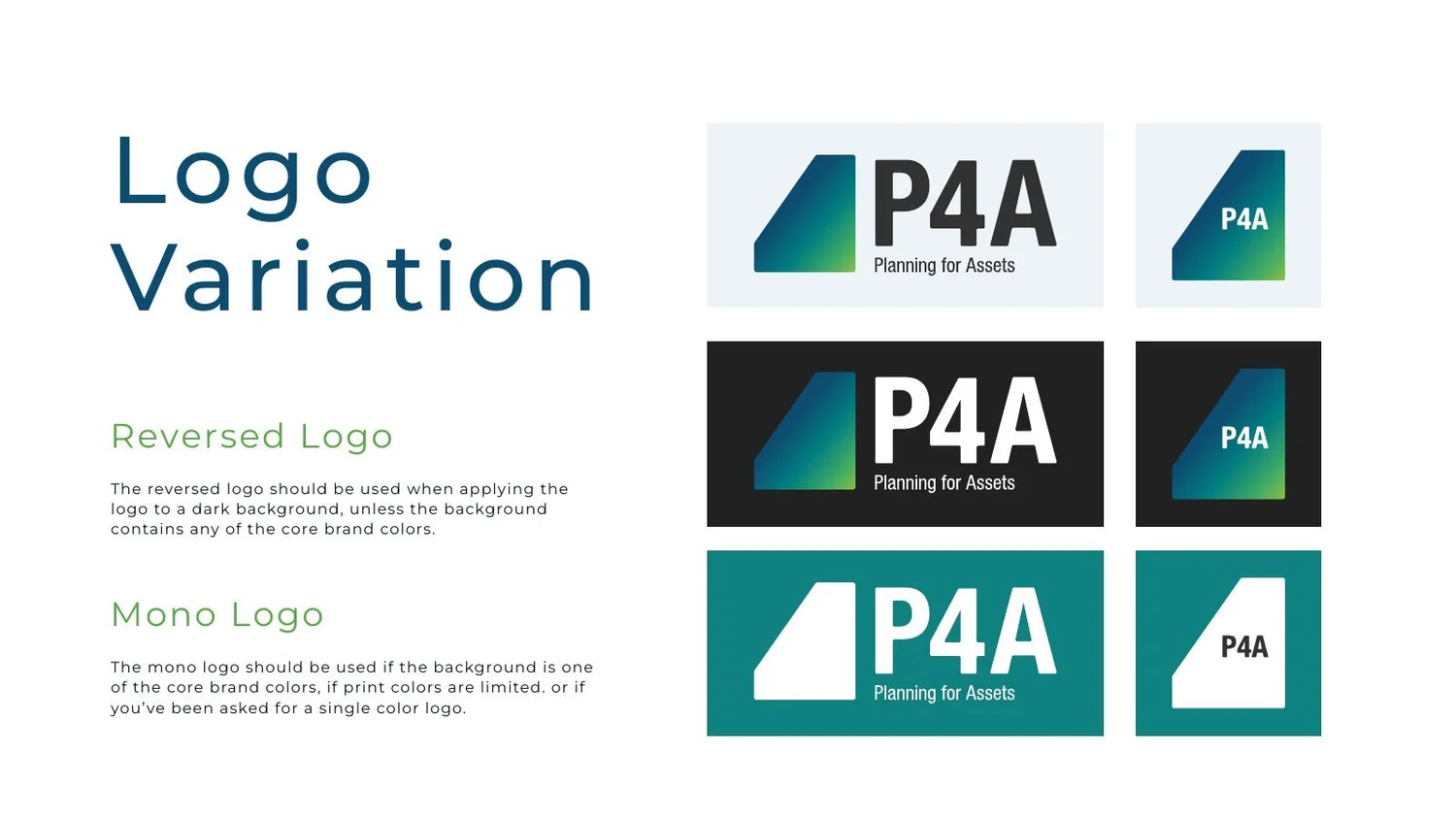 Logo variations: reversed and mono