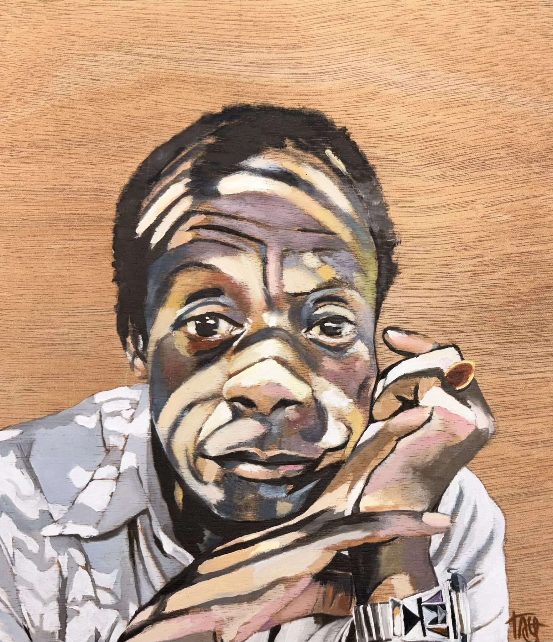 James Baldwin. 11in x 14in. Oil on wood (Original Sold)