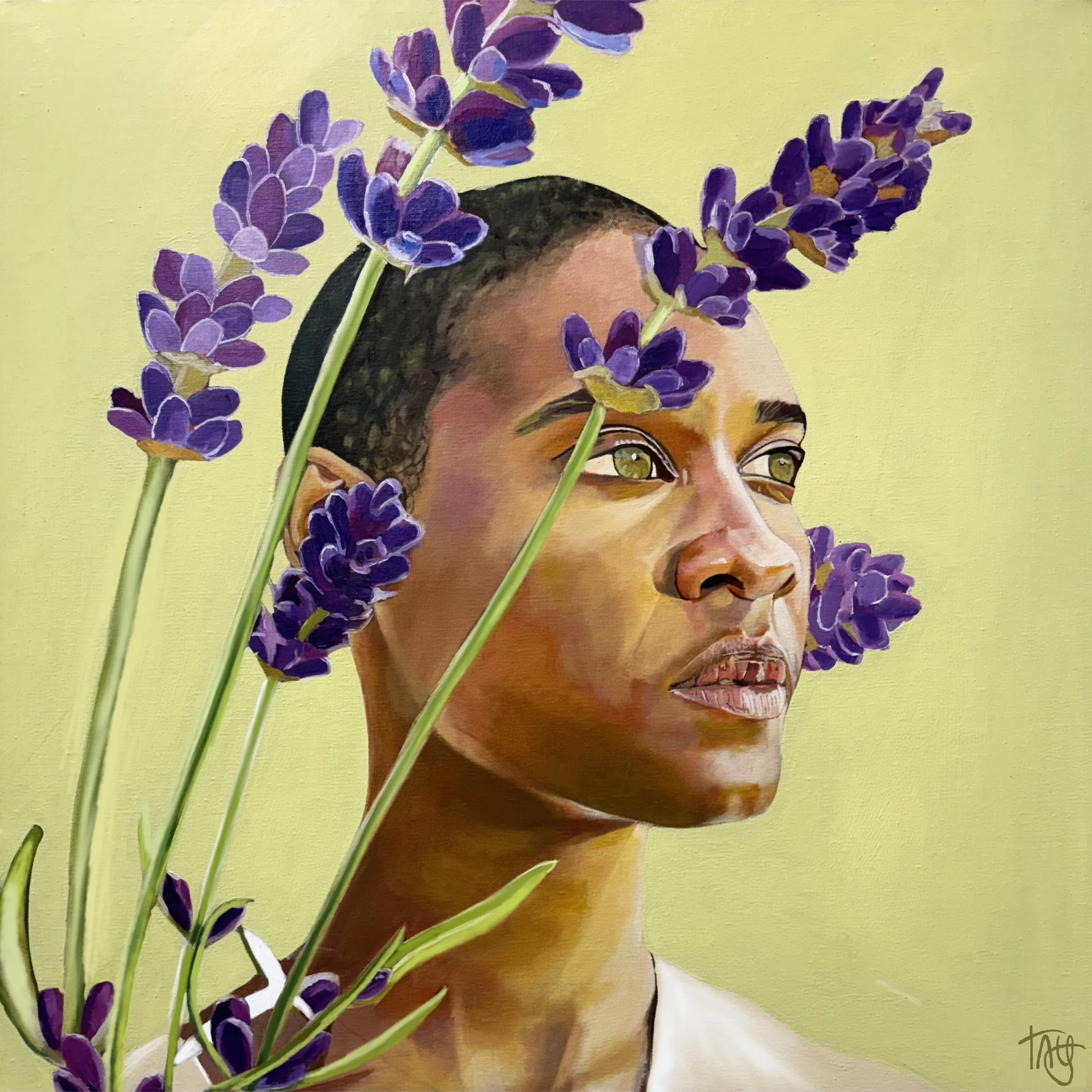 Green Gaze. 24in x 24in. Oil on canvas