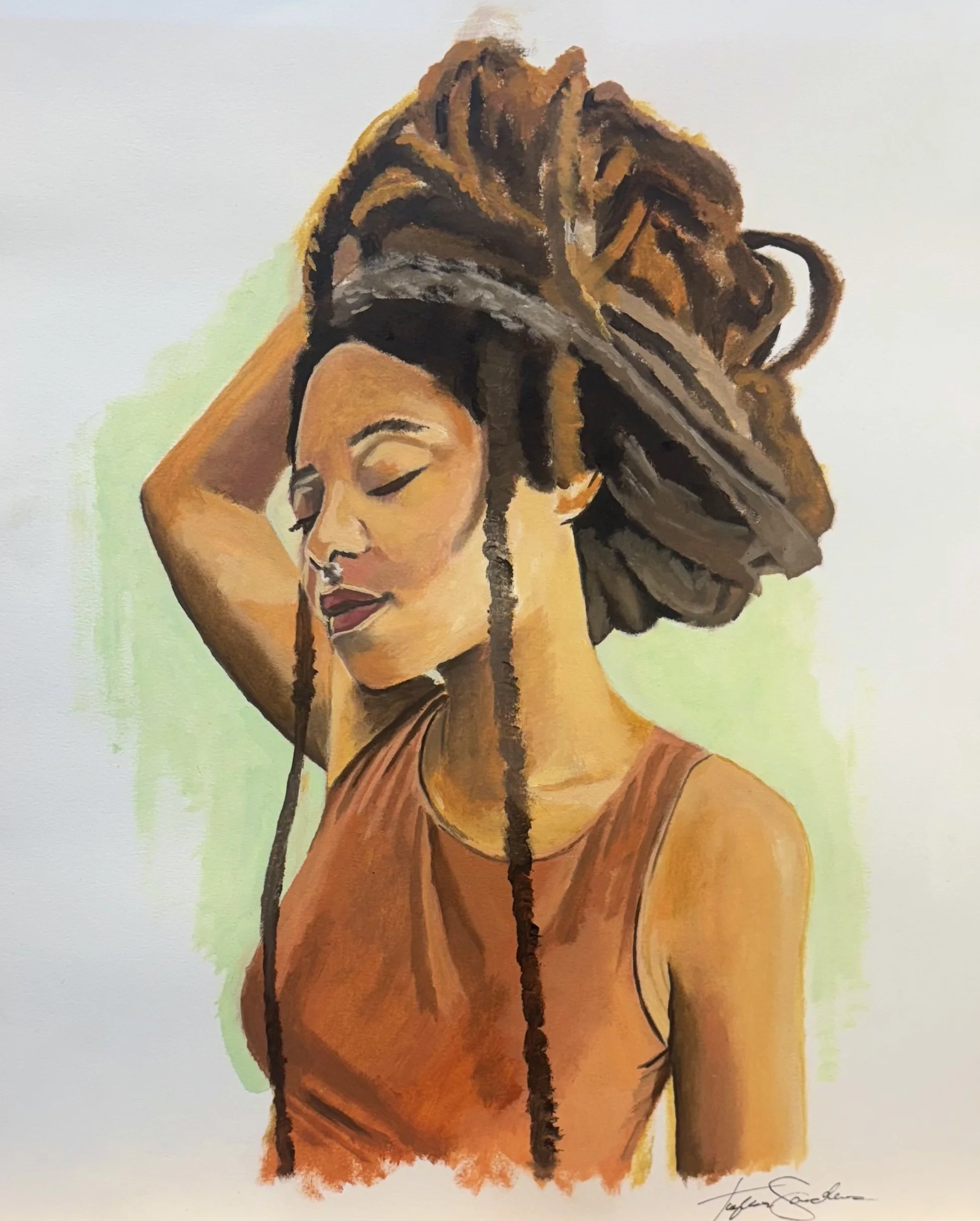 Sage. 11in x 17in. Acrylic on paper