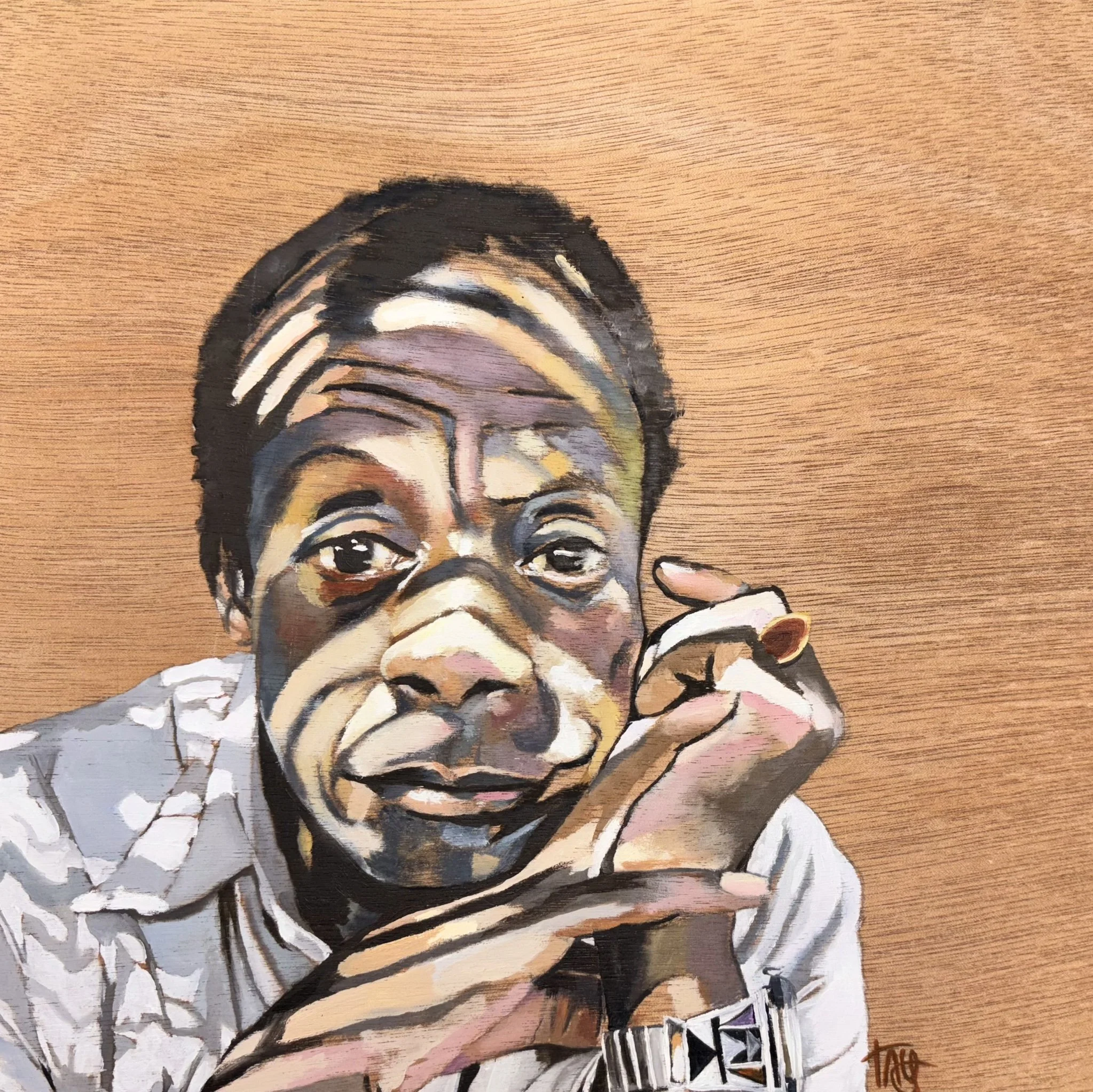 James Baldwin. 11in x 14in. Oil on wood (Original Sold)