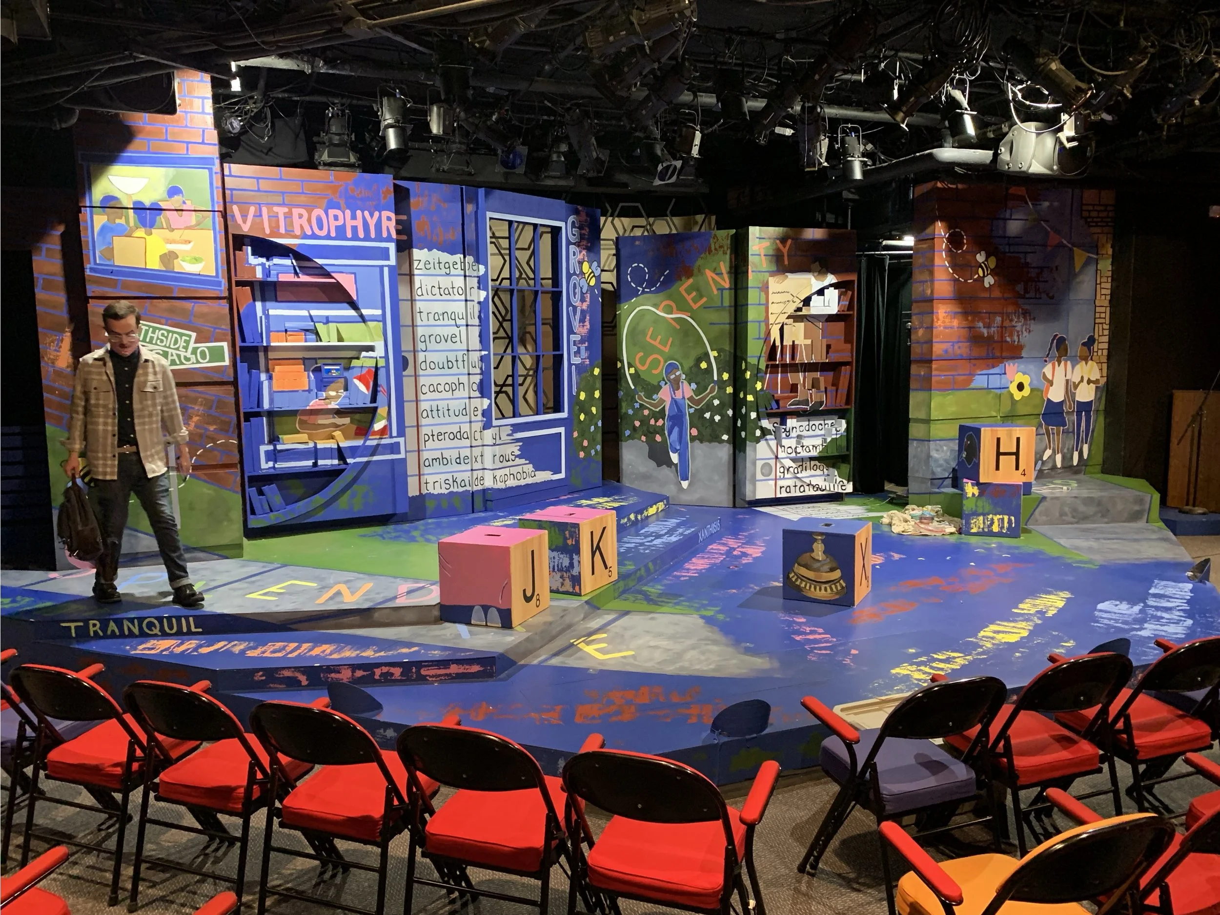 Akeelah and the Bee - The Coterie Theatre.
Painted the Scenic Artistry / Set Design for the play, Akeelah and the Bee. 12ft x 40ft