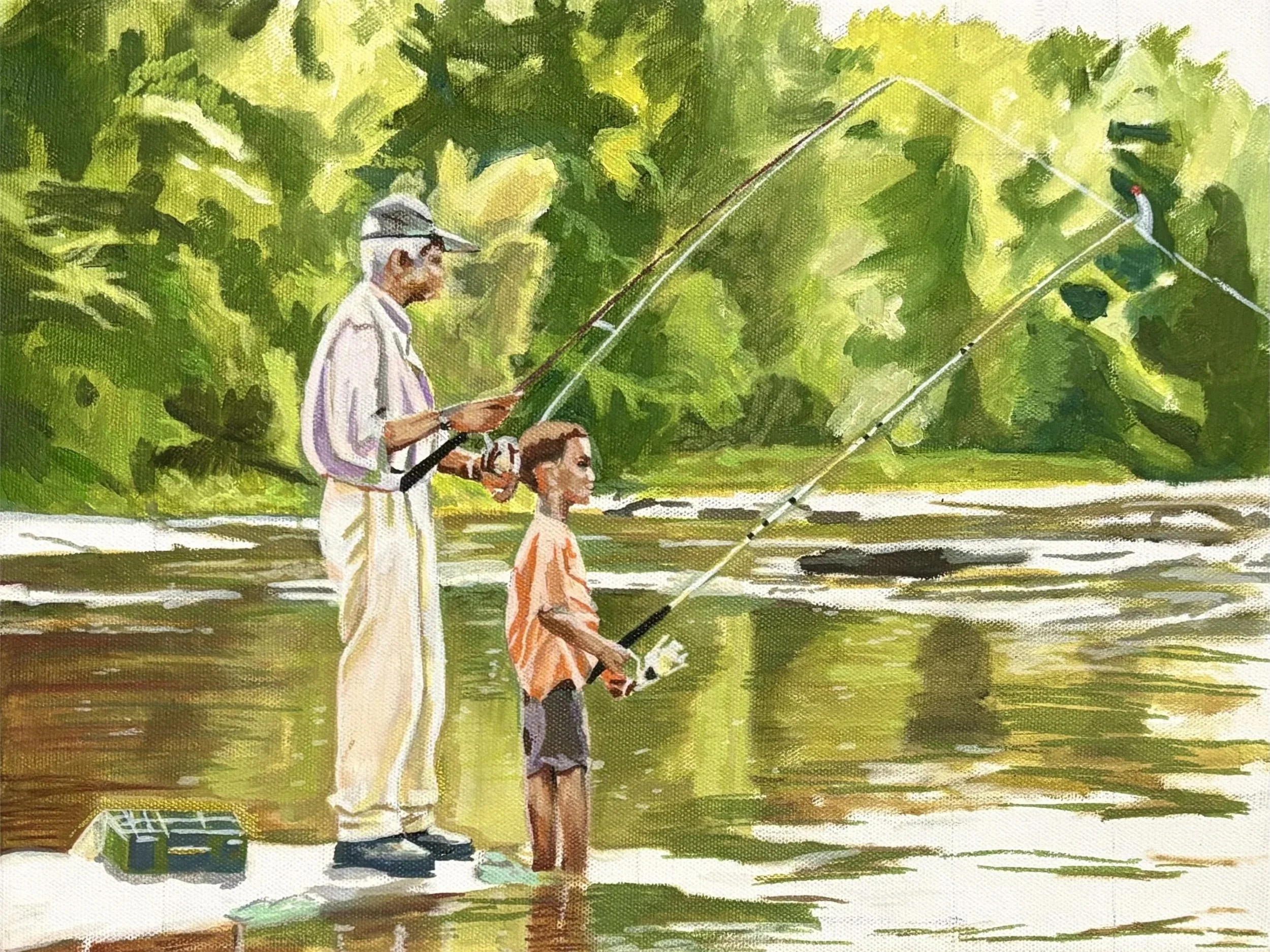 Passing the Reel. 12in x 16in. Acrylic on canvas $200