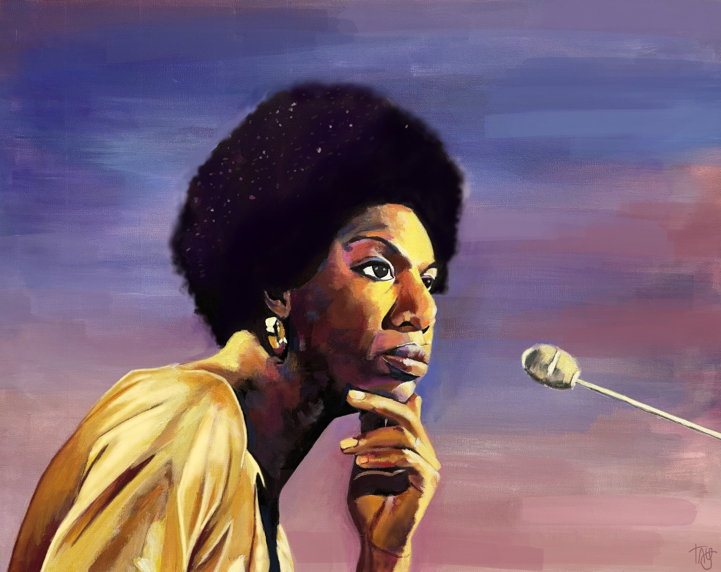Nina Simone. 24in x 30in. Acrylic on canvas (Original Sold)