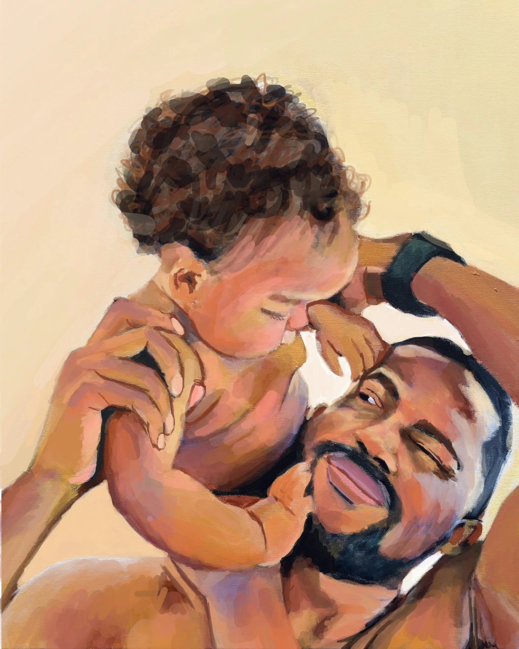In Safe Hands. 16in x 20in. Acrylic on canvas (Original Sold)