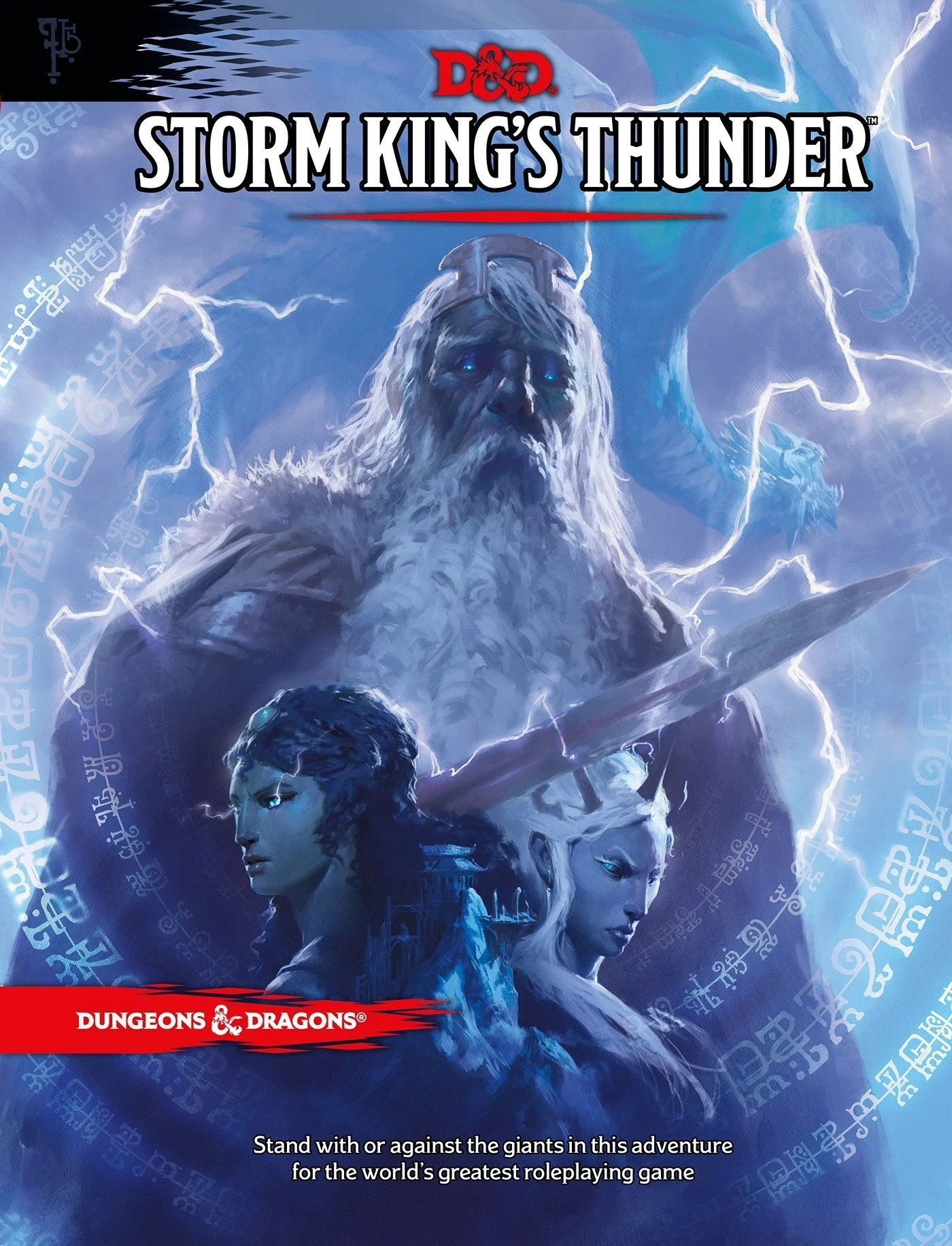 Cover art for D&D Storm King's Thunder book with the storm god.